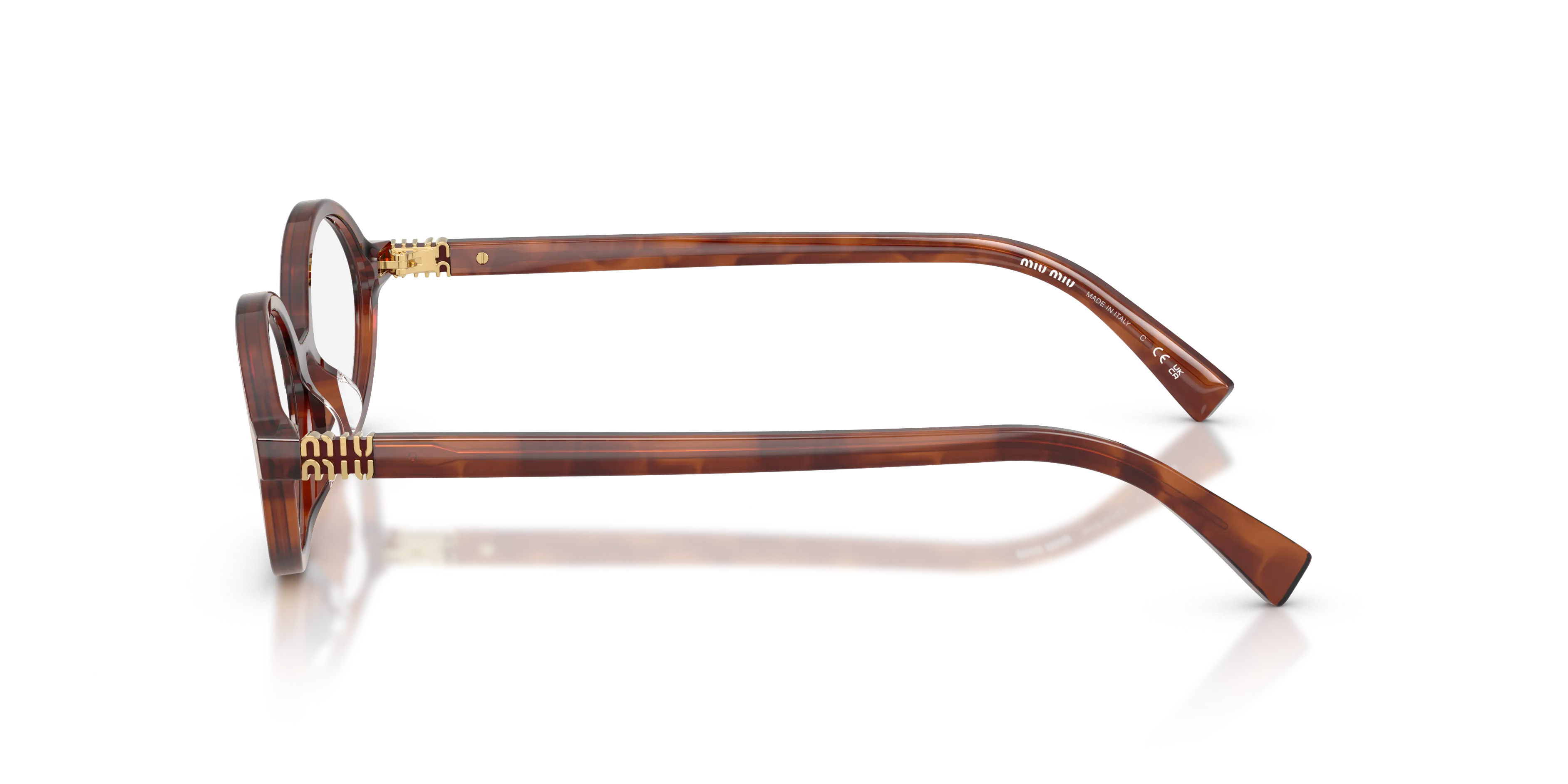 Miu Miu MU 01XV 26E1O1 Montature da vista Acetato Marrone Rotonda Normale - immagine 4