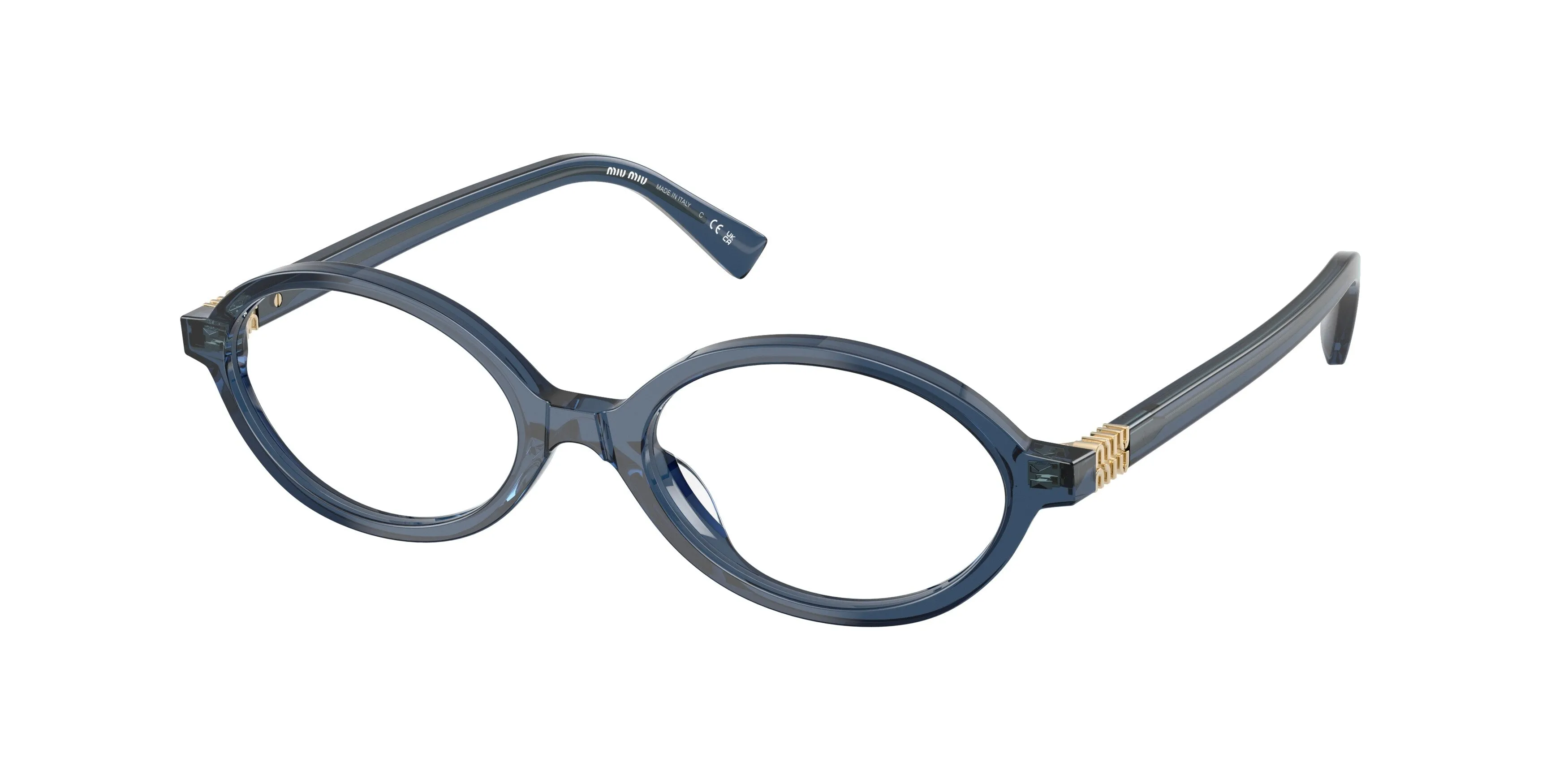 Miu Miu MU 01XV 08Q1O1 Montature da vista Acetato Blu Rotonda Normale - immagine 1