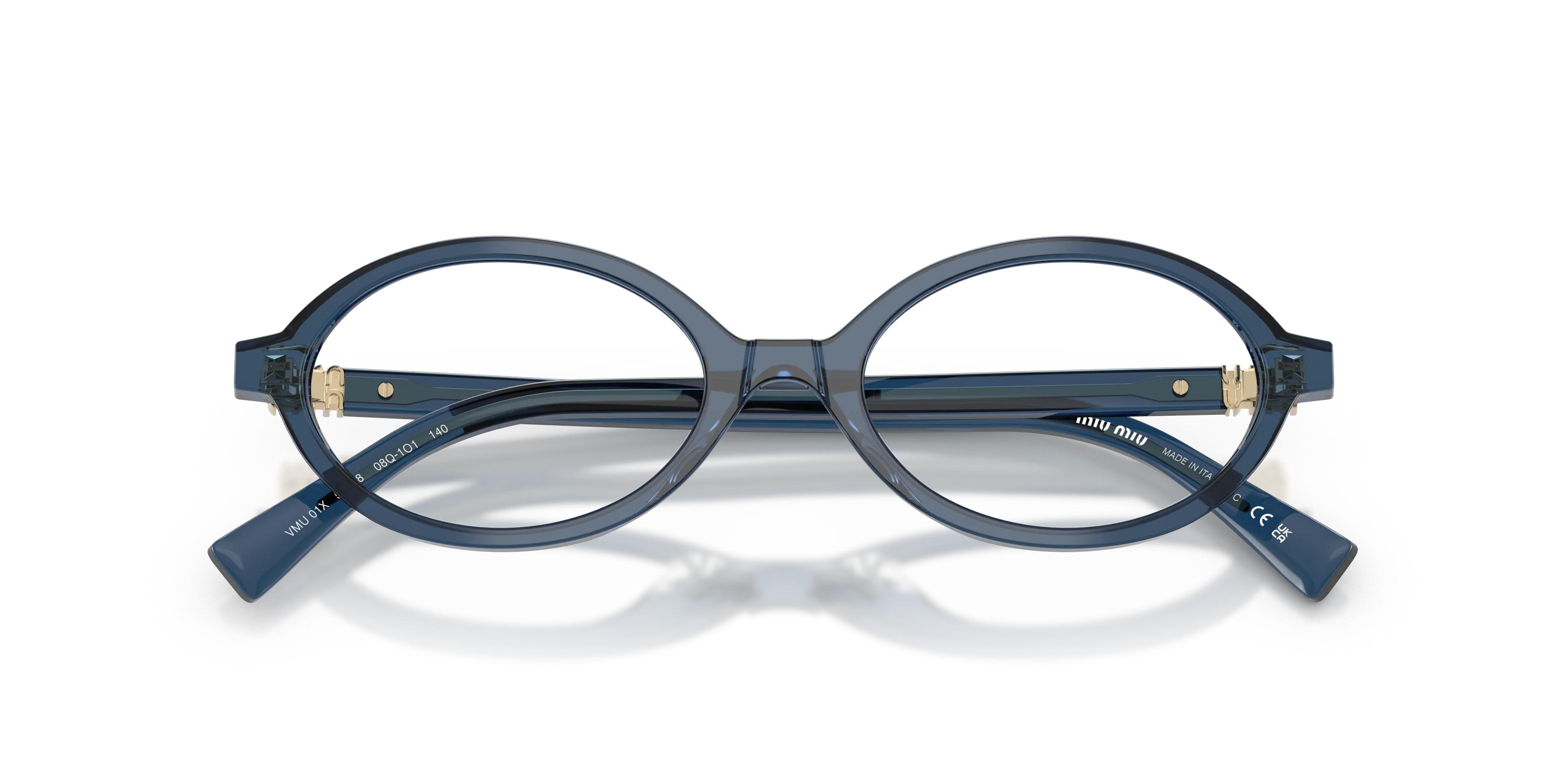 Miu Miu MU 01XV 08Q1O1 Montature da vista Acetato Blu Rotonda Normale - immagine 2