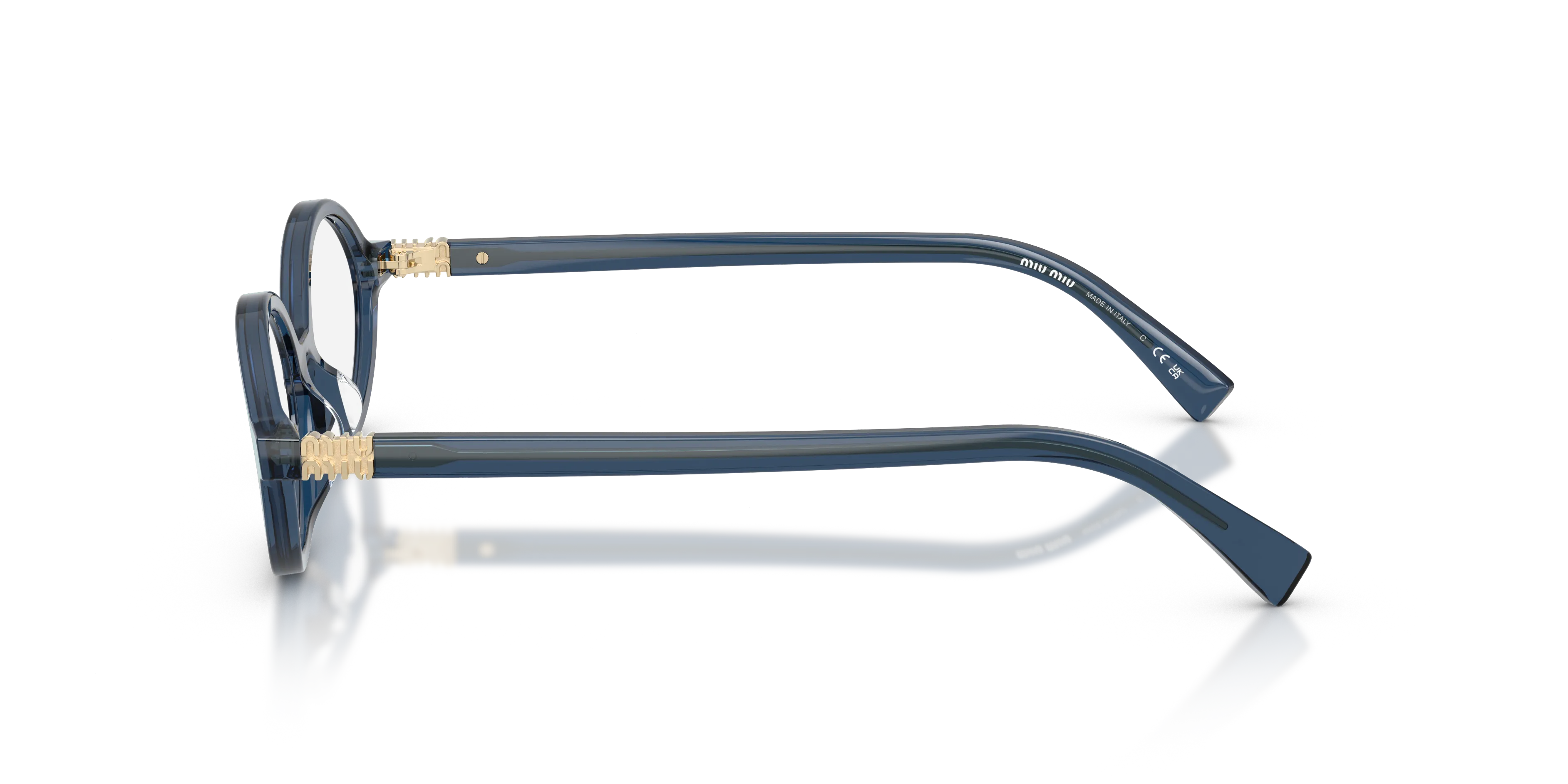 Miu Miu MU 01XV 08Q1O1 Montature da vista Acetato Blu Rotonda Normale - immagine 4