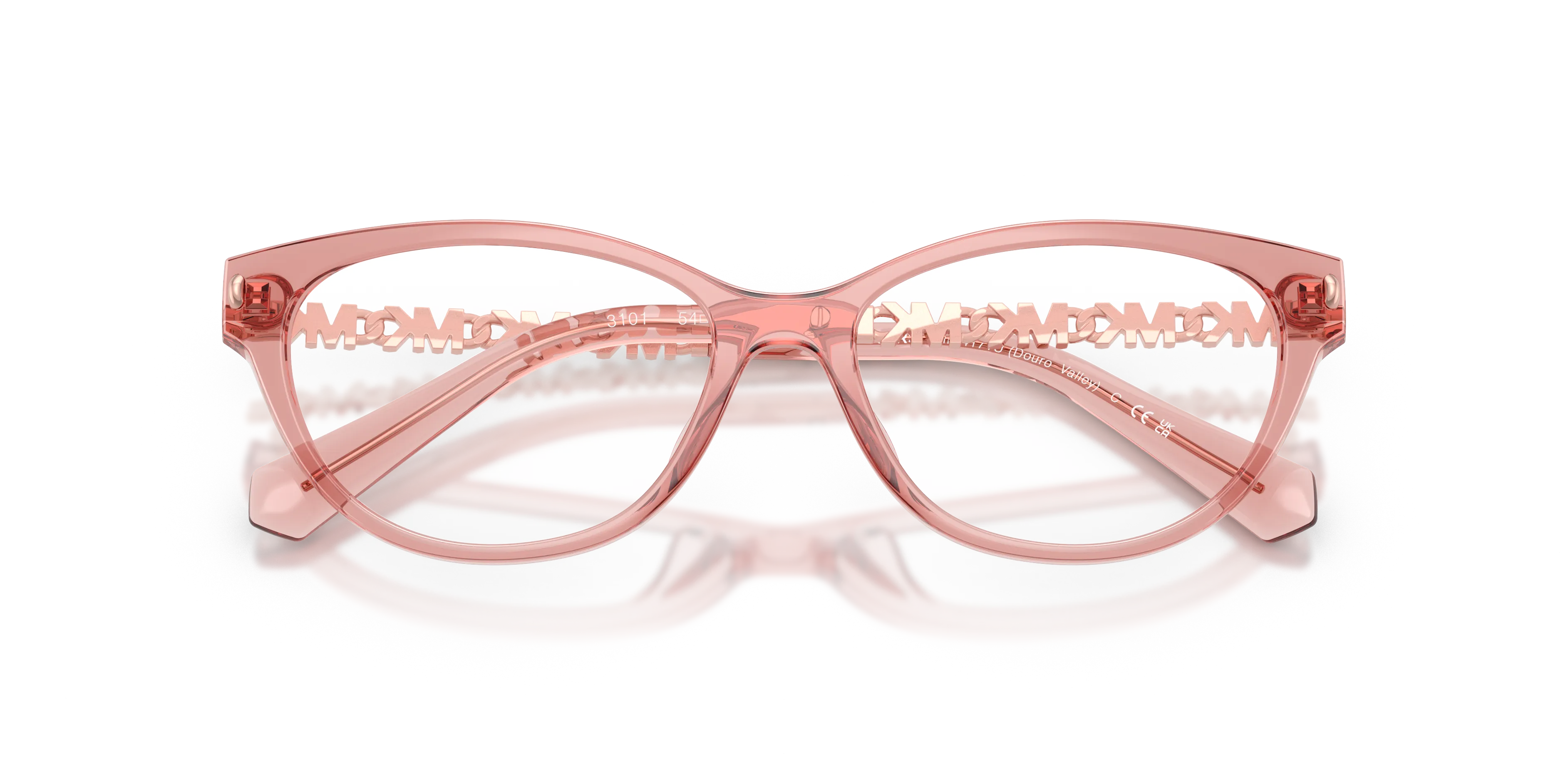 Michael Kors MK4171U DOURO VALLEY 3101 Montature da vista Iniettato Rosa Cat Eye Normale - immagine 2