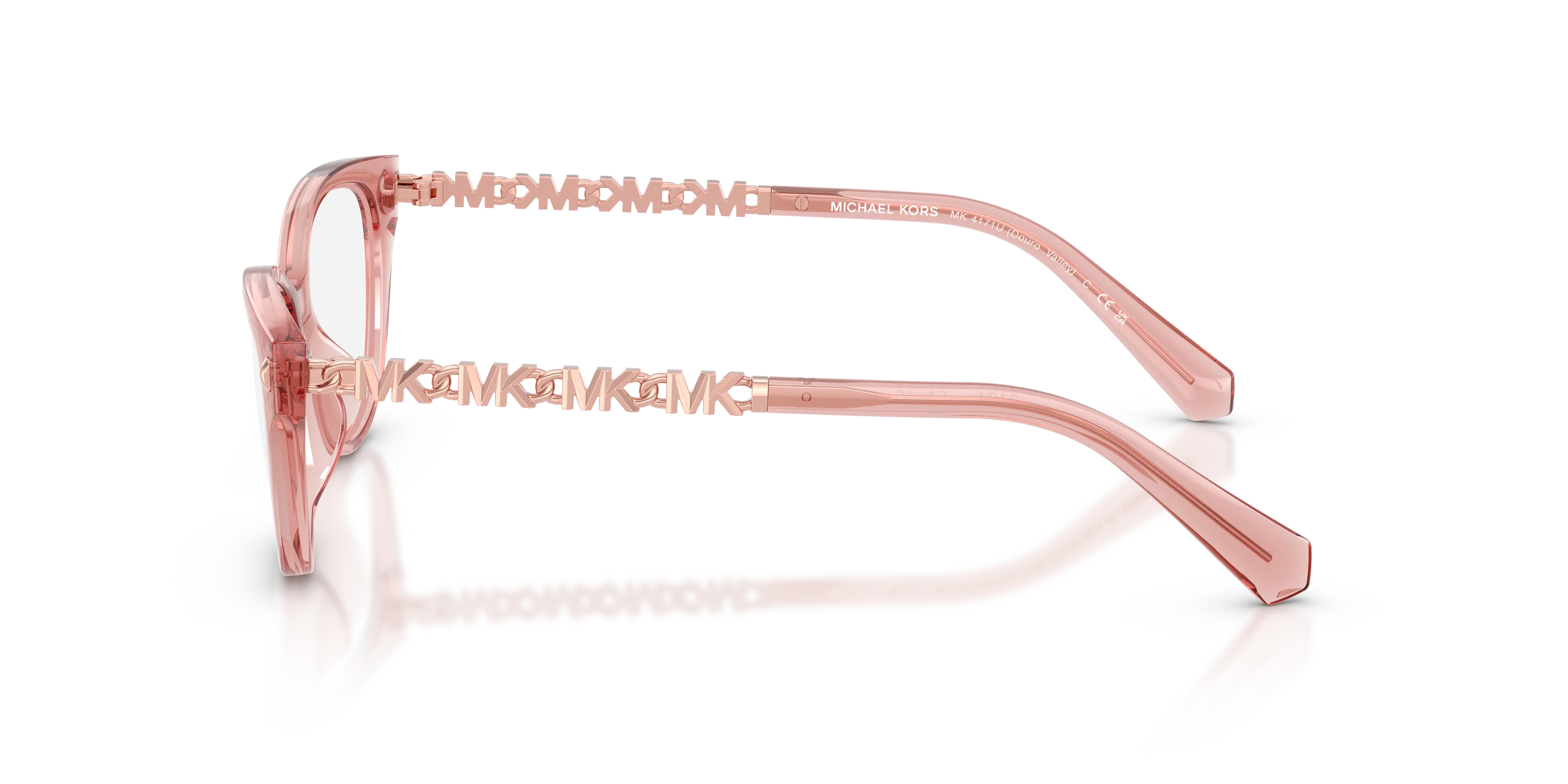 Michael Kors MK4171U DOURO VALLEY 3101 Montature da vista Iniettato Rosa Cat Eye Normale - immagine 4