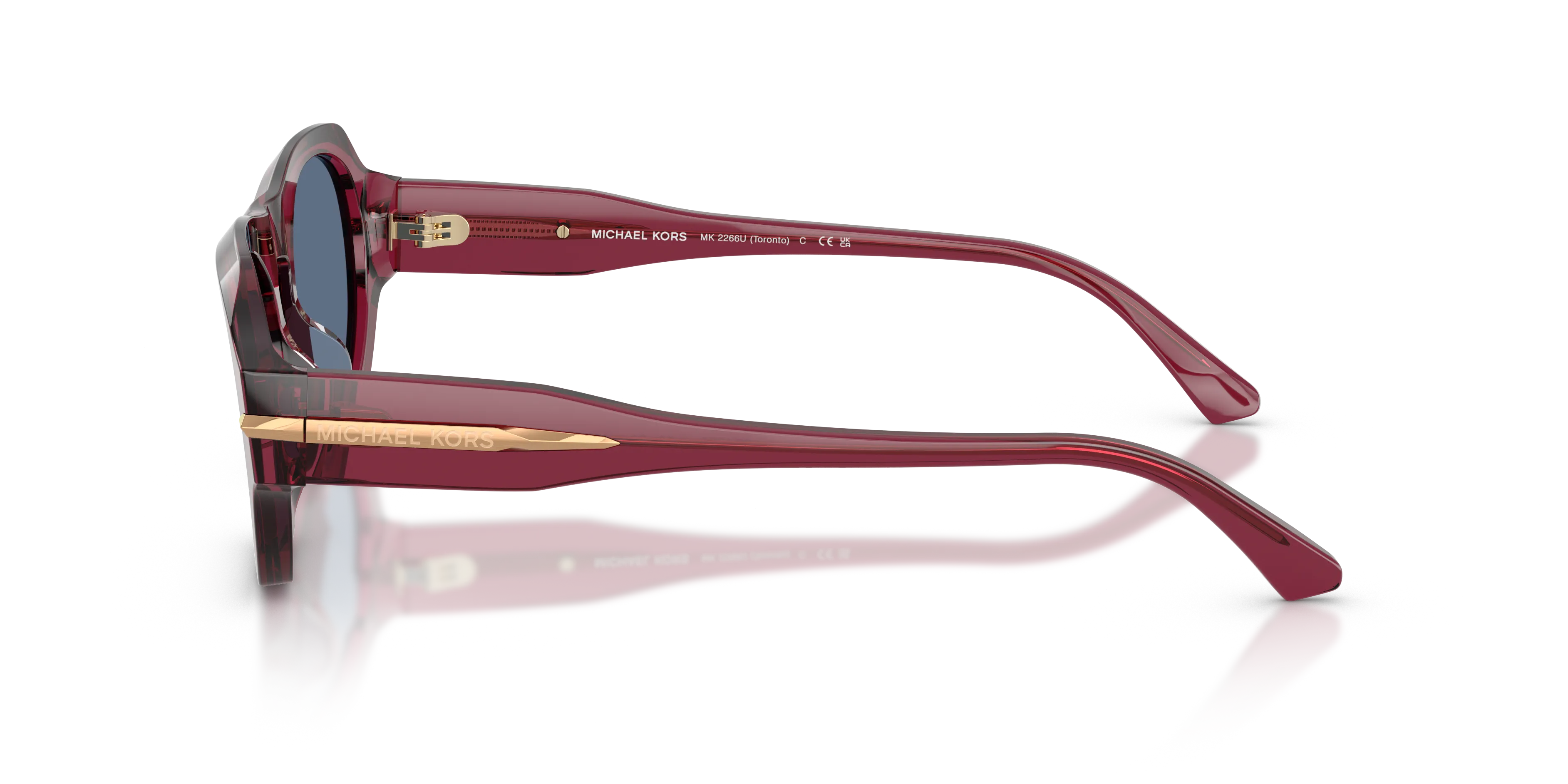 Michael Kors MK2266U TORONTO 404280 Occhiali da sole Acetato Rosso Blu Geometrica Normale - immagine 4