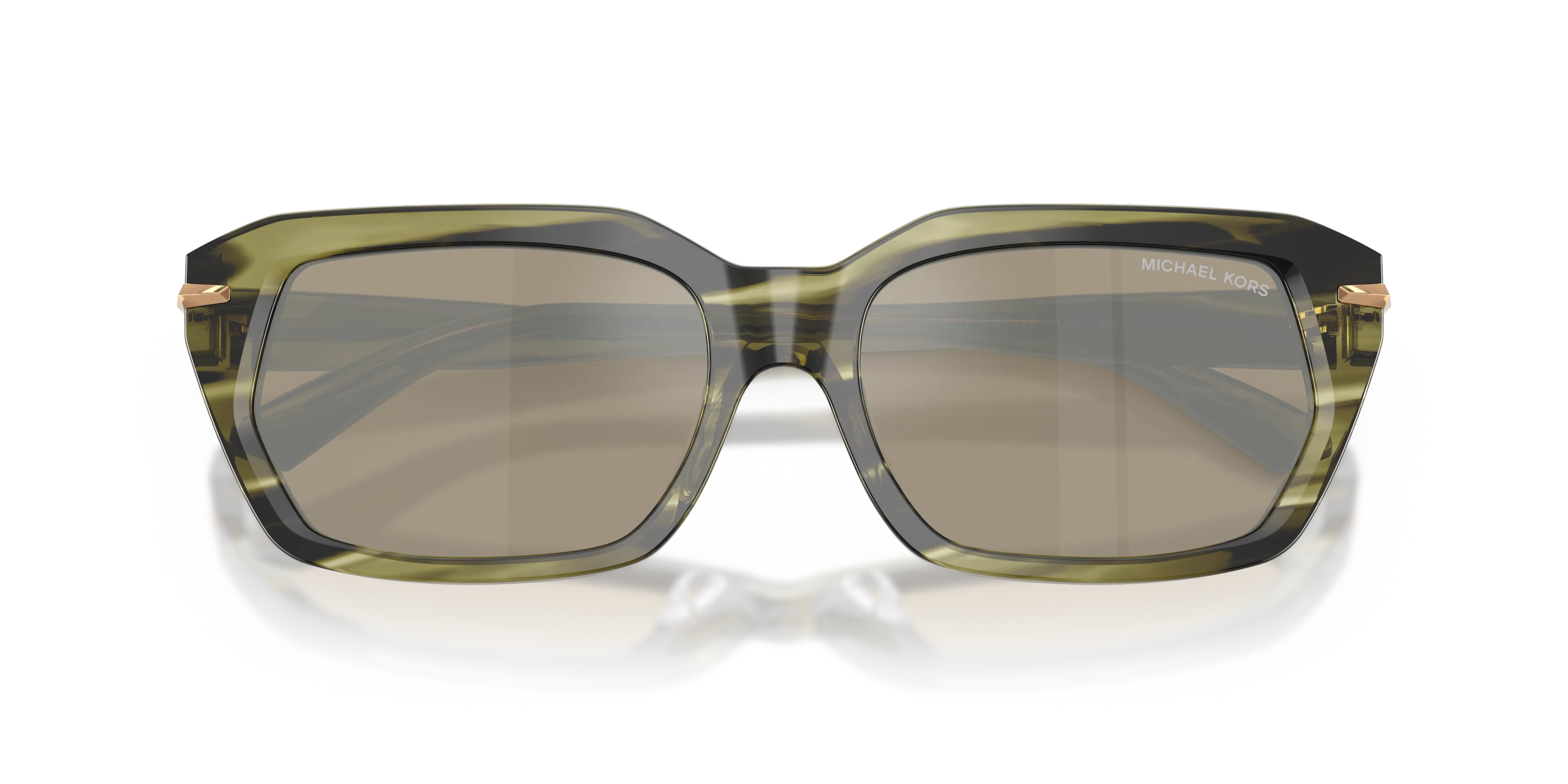 Michael Kors MK2265U LAKE TAHOE 40407I Occhiali da sole Acetato Verde Marrone Squadrata Specchiate - immagine 2