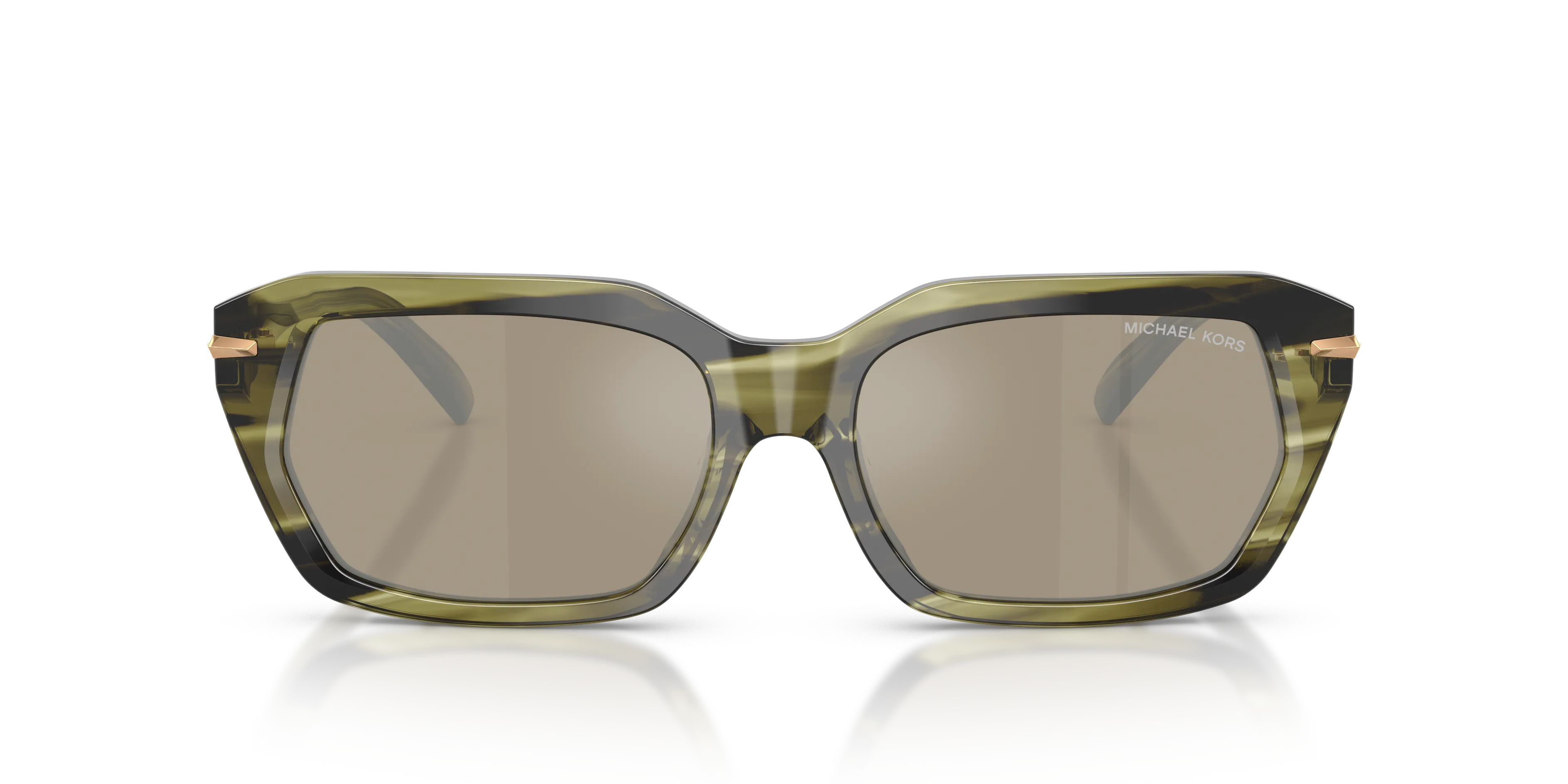 Michael Kors MK2265U LAKE TAHOE 40407I Occhiali da sole Acetato Verde Marrone Squadrata Specchiate - immagine 3