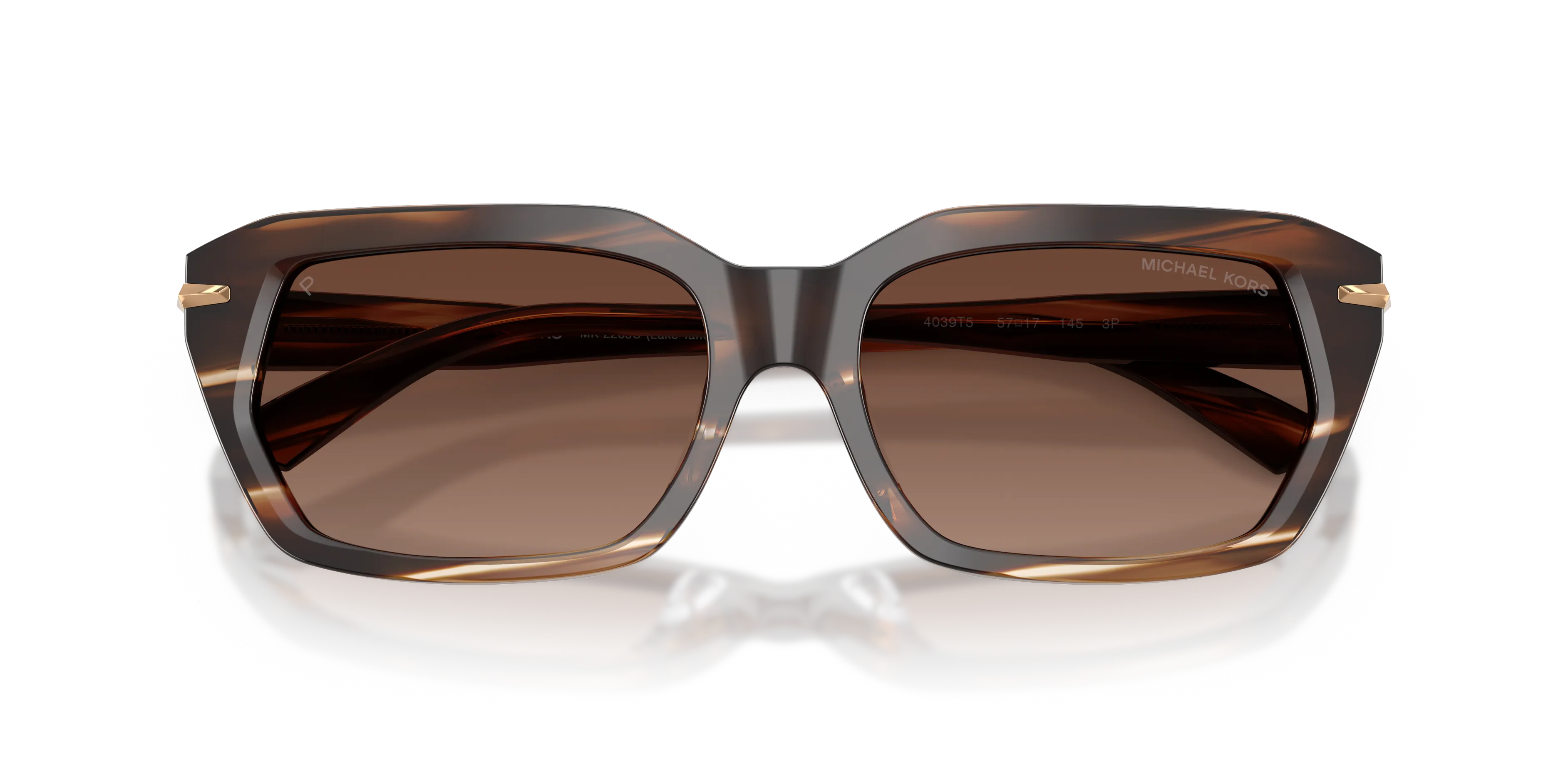 Michael Kors MK2265U LAKE TAHOE 4039T5 Occhiali da sole Acetato Marrone Marrone Squadrata Polarizzata - immagine 2