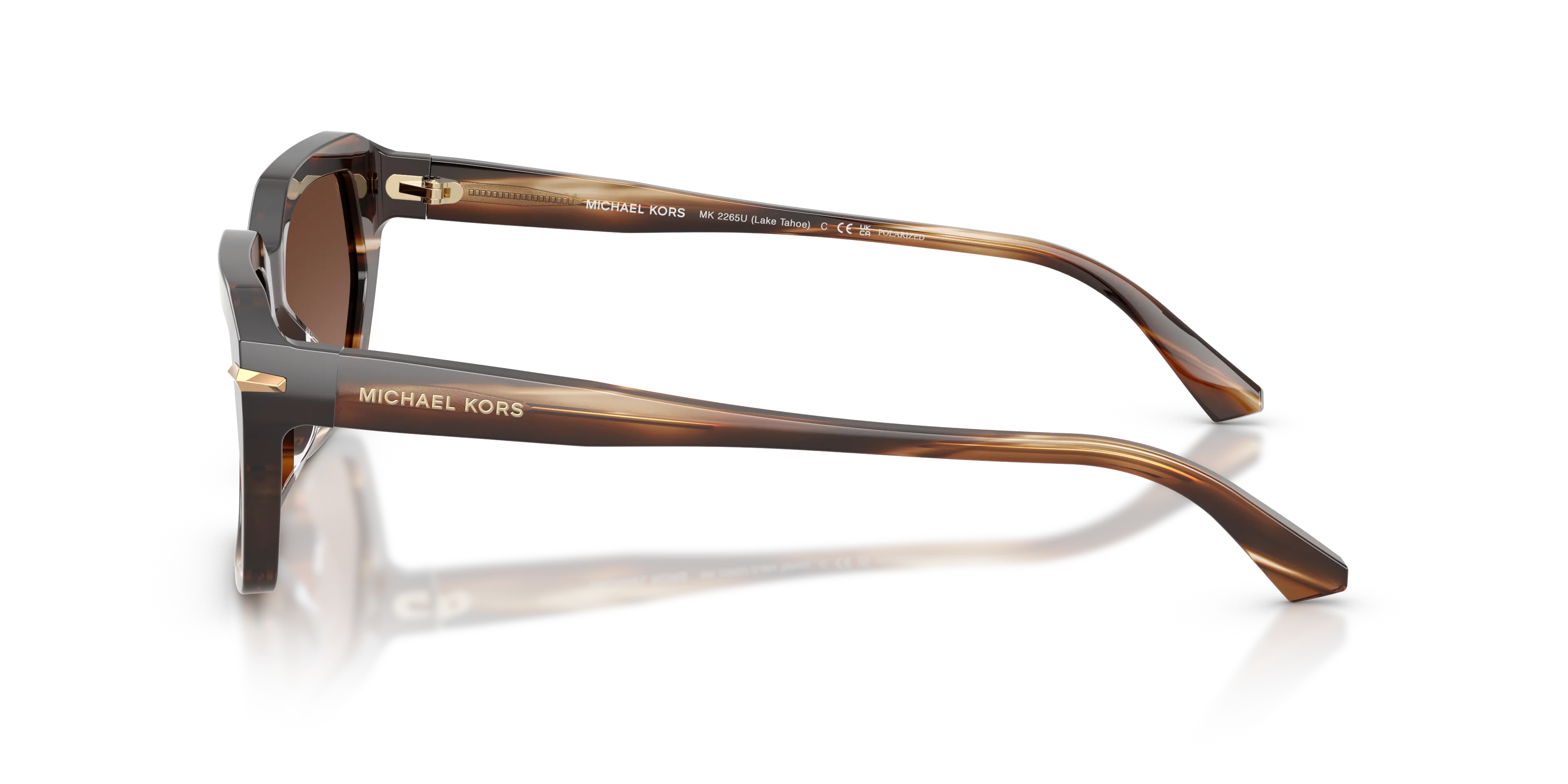 Michael Kors MK2265U LAKE TAHOE 4039T5 Occhiali da sole Acetato Marrone Marrone Squadrata Polarizzata - immagine 4