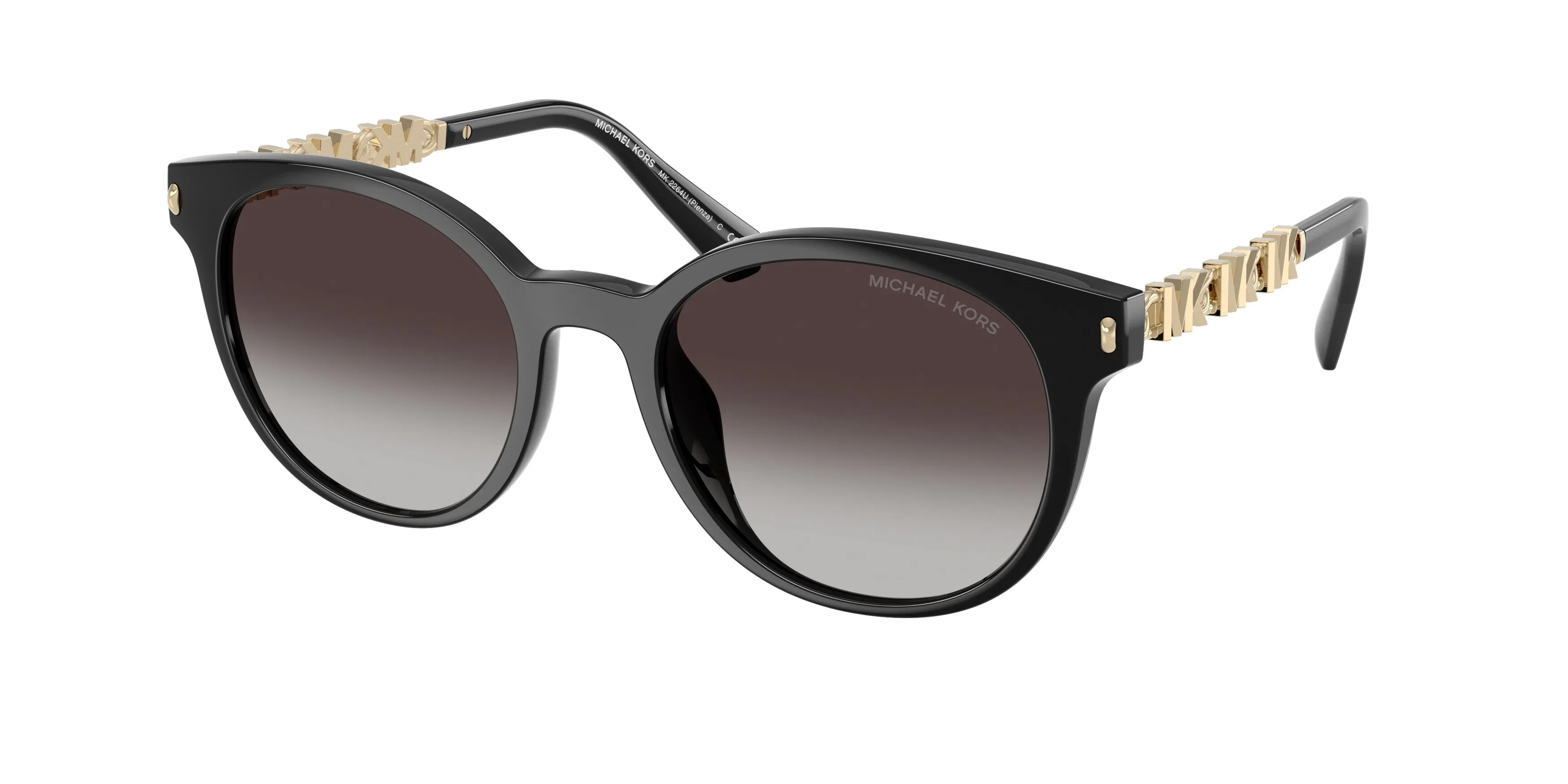 Michael Kors MK2264U PIENZA 30058G Occhiali da sole Iniettato Nero Grigio Rotonda Normale Sfumato - immagine 1