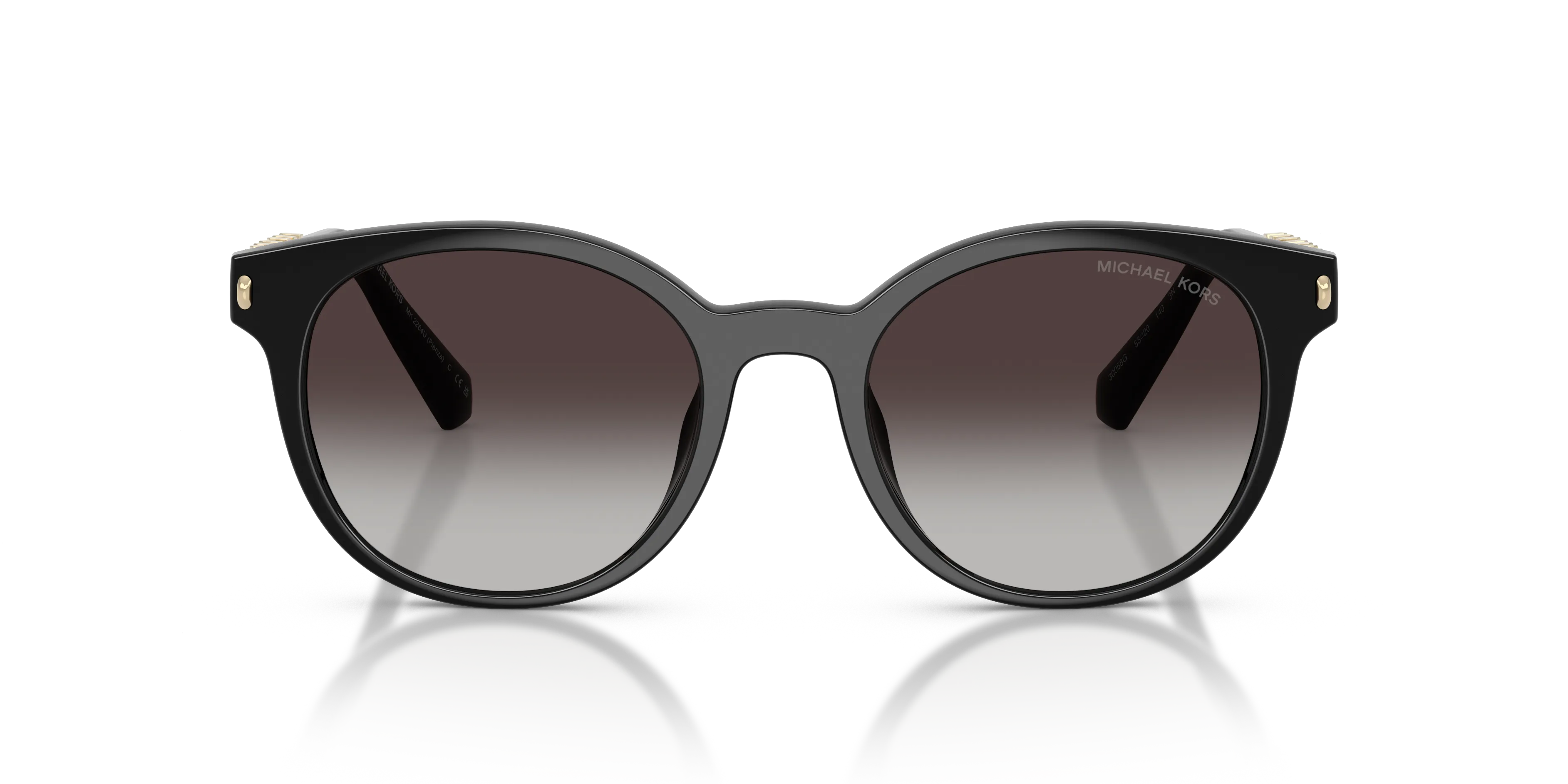 Michael Kors MK2264U PIENZA 30058G Occhiali da sole Iniettato Nero Grigio Rotonda Normale Sfumato - immagine 3