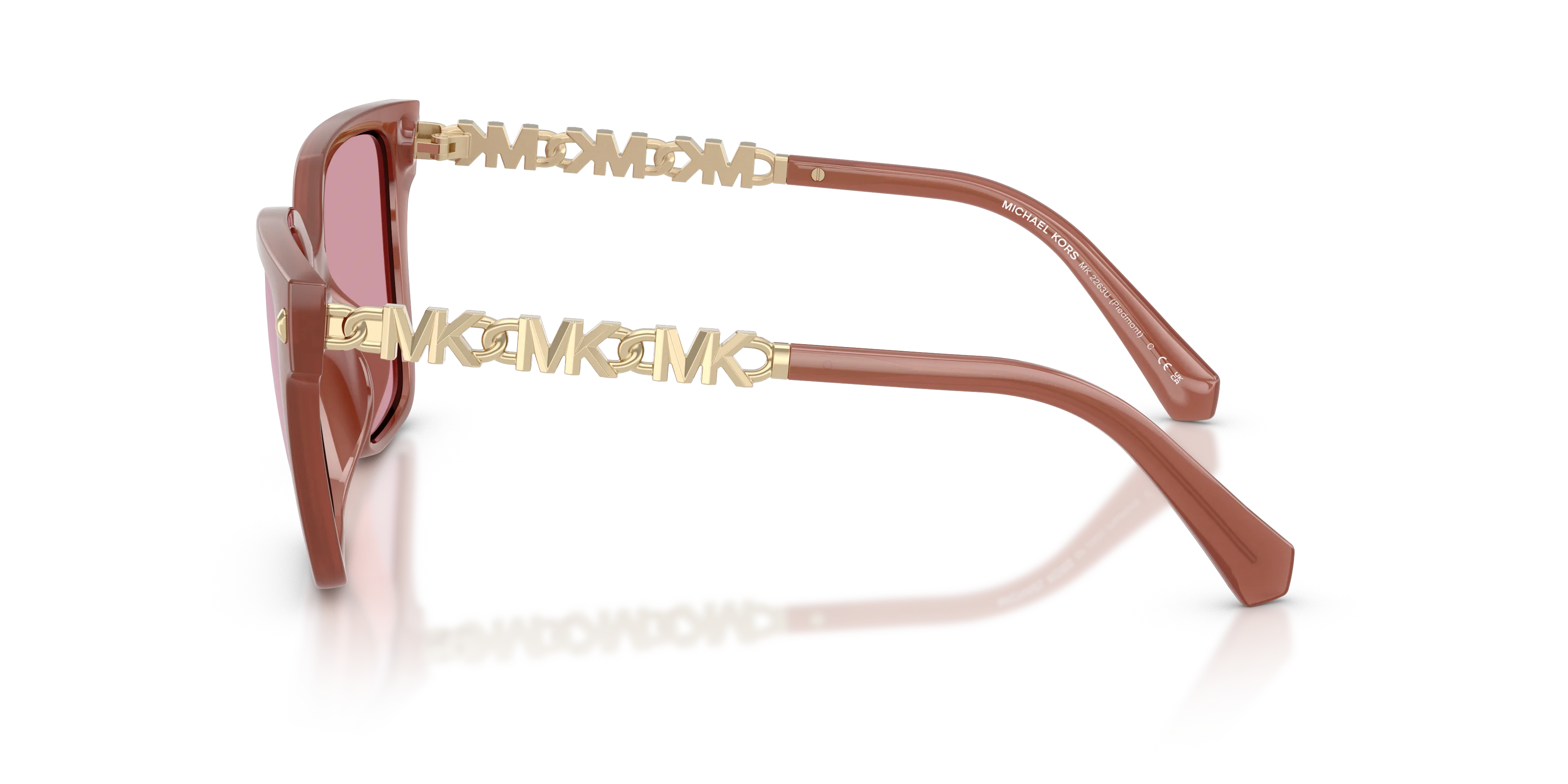 Michael Kors MK2263U PIEDMONT 403030 Occhiali da sole Iniettato Rosso Rosa Squadrata Normale - immagine 4