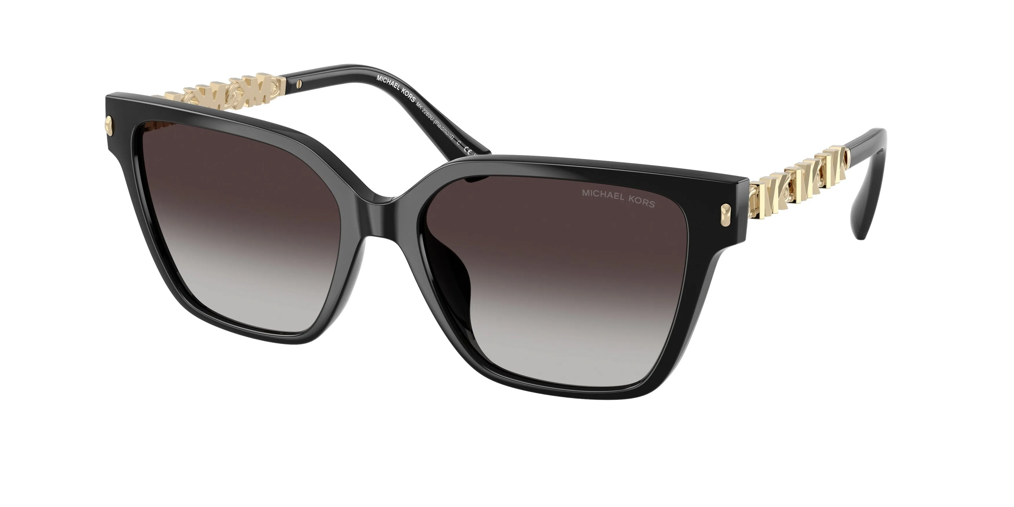 Michael Kors MK2263U PIEDMONT 30058G Occhiali da sole Iniettato Nero Grigio Squadrata Normale Sfumato - immagine 1