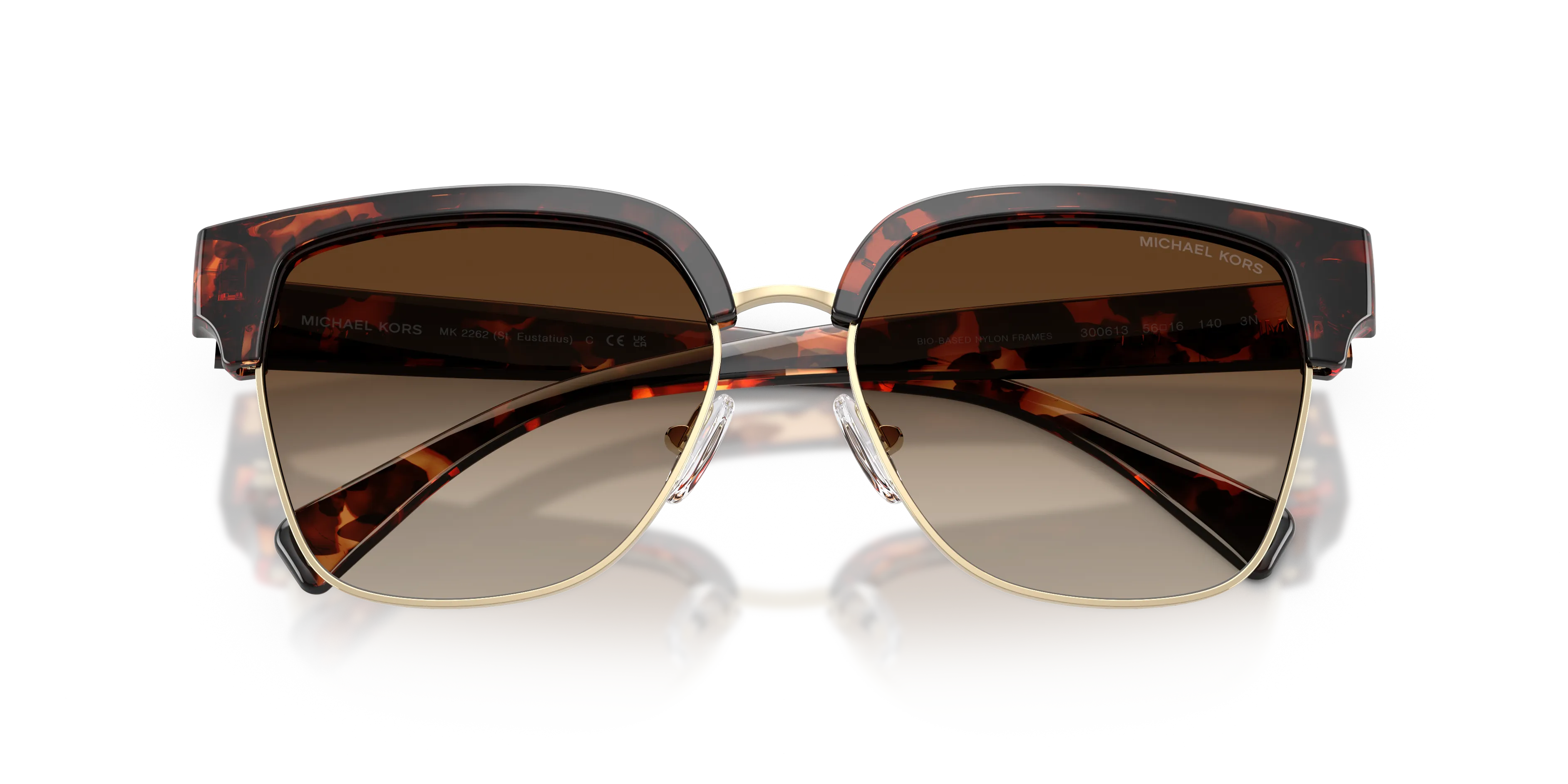 Michael Kors MK2262 ST. EUSTATIUS 300613 Occhiali da sole Iniettato Tartaruga Squadrata Normale Sfumato - immagine 2