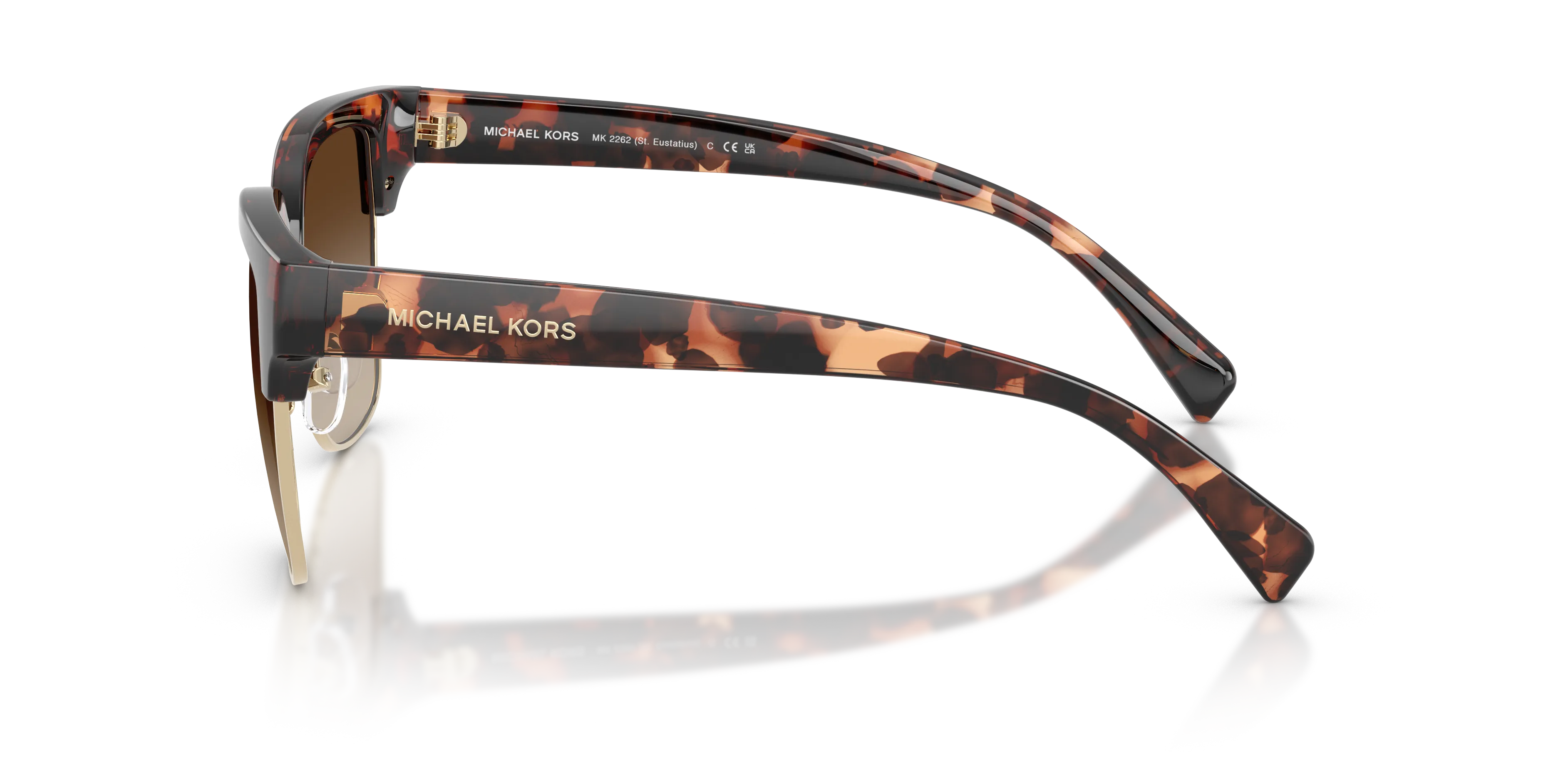 Michael Kors MK2262 ST. EUSTATIUS 300613 Occhiali da sole Iniettato Tartaruga Squadrata Normale Sfumato - immagine 4