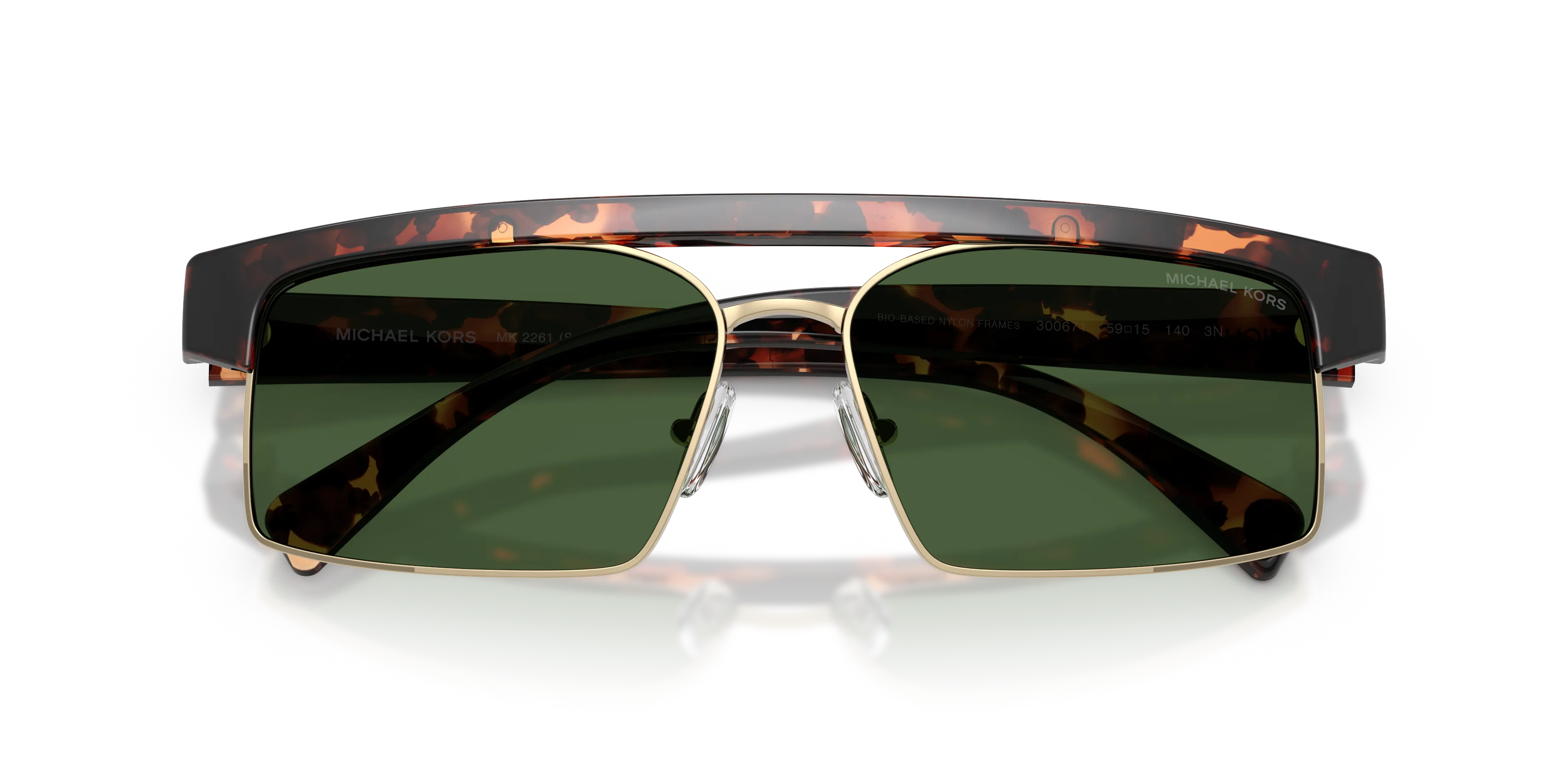 Michael Kors MK2261 SAINT LUCIA 300671 Occhiali da sole Iniettato Tartaruga Verde Squadrata Normale - immagine 2