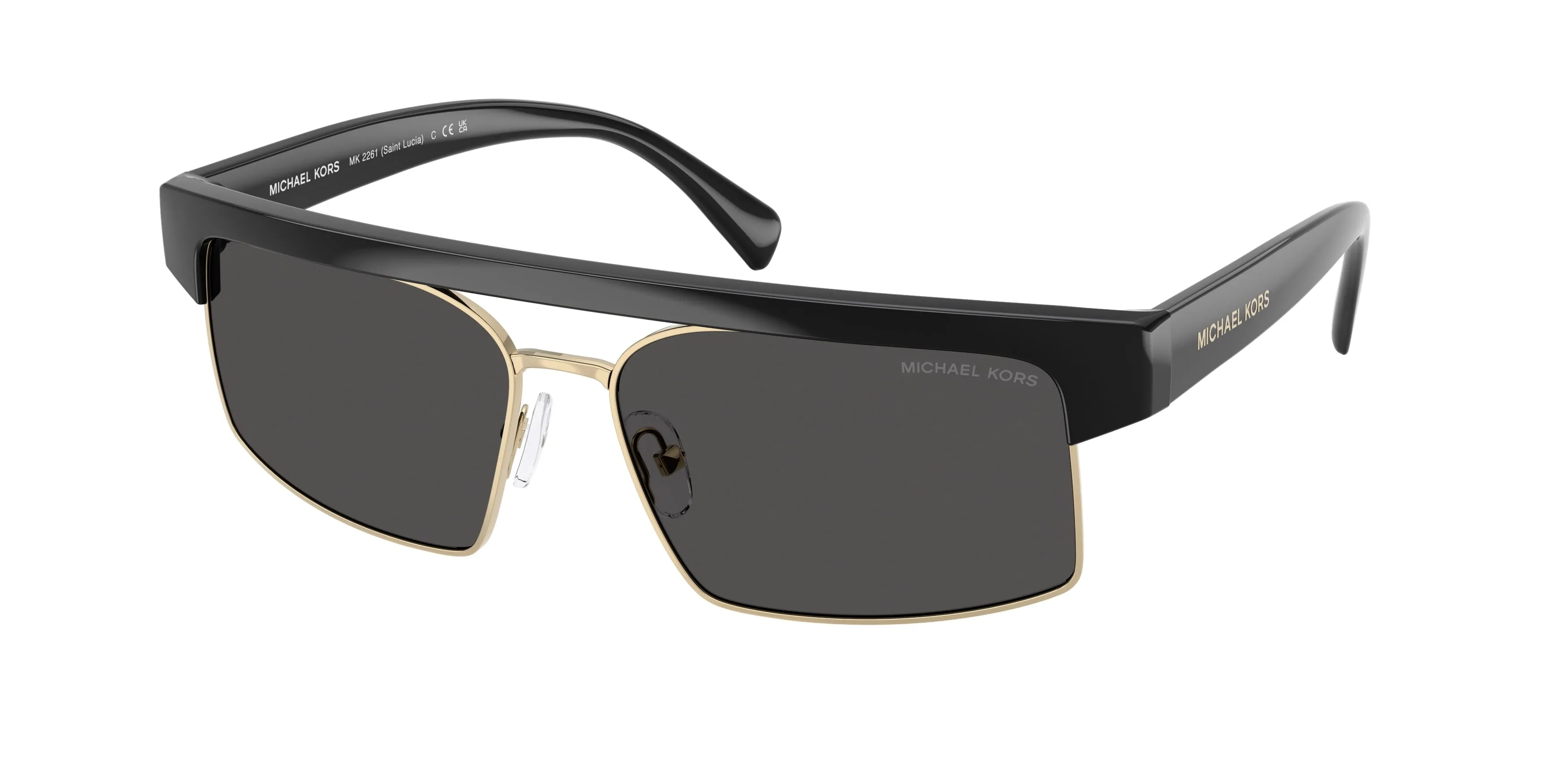 Michael Kors MK2261 SAINT LUCIA 300587 Occhiali da sole Iniettato Nero Grigio Squadrata Normale - immagine 1