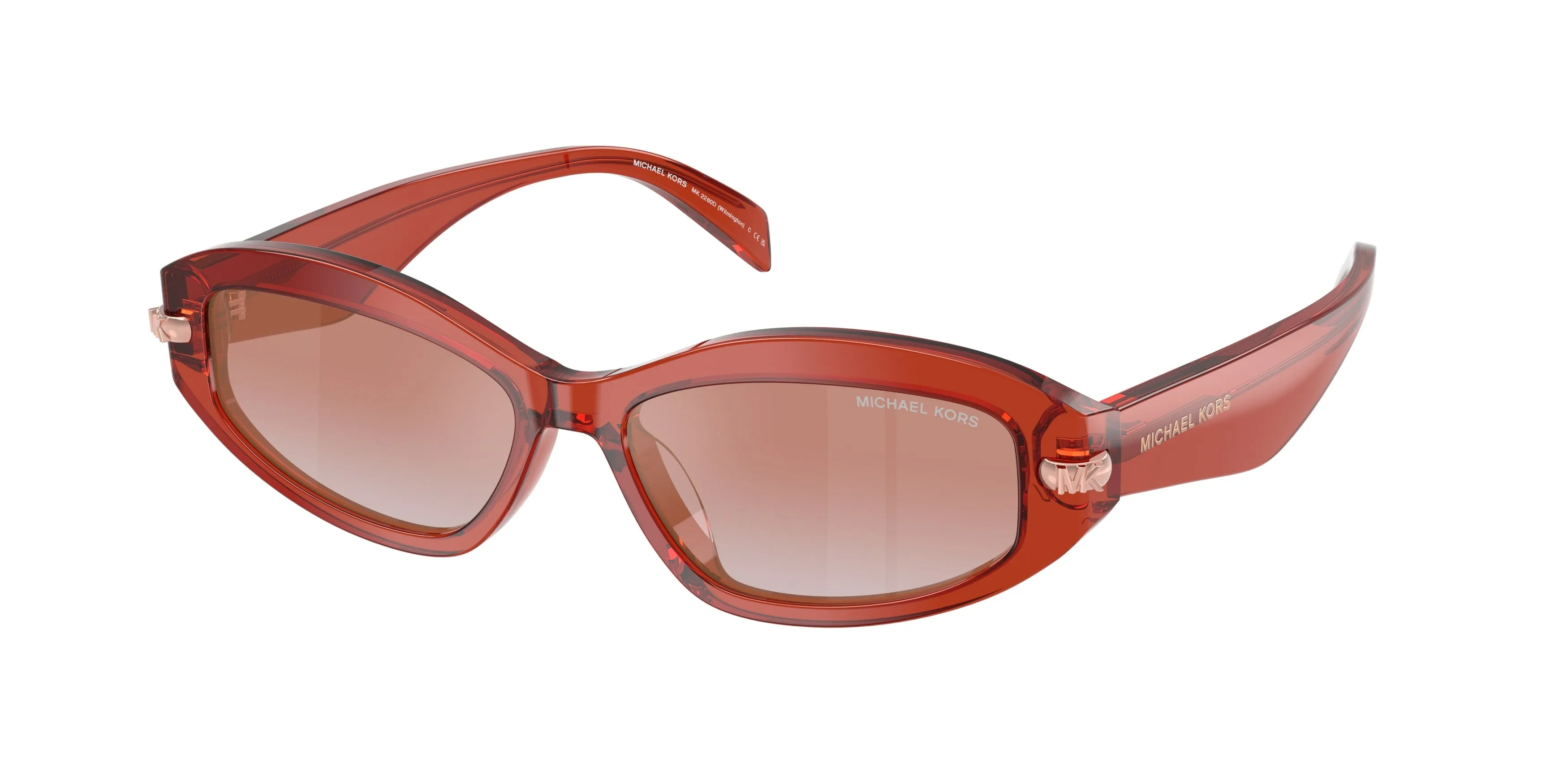 Michael Kors MK2260D WILMINGTON 40356F Occhiali da sole Acetato Rosa Rosa Rotonda Specchiate Sfumato - immagine 1
