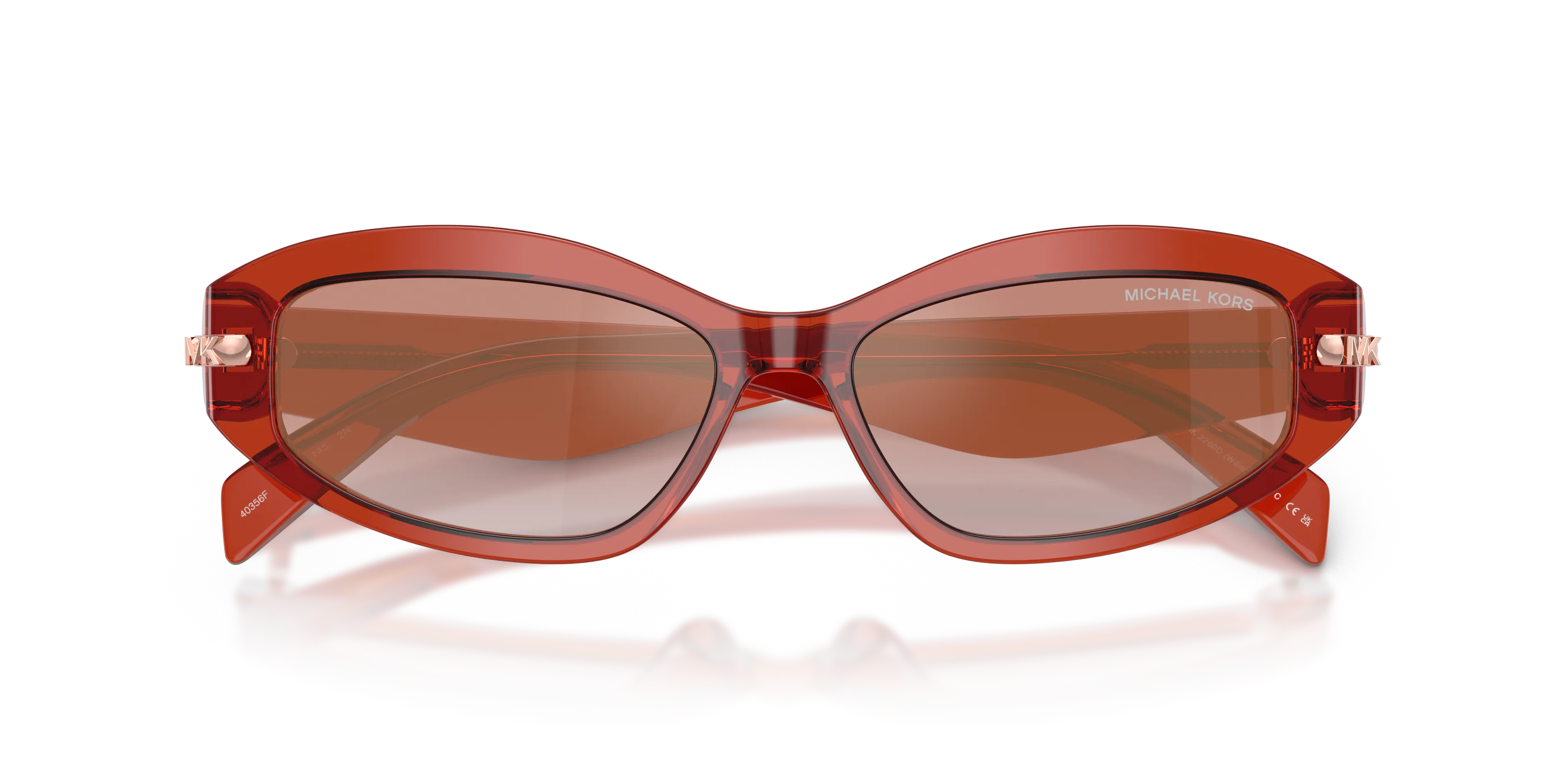 Michael Kors MK2260D WILMINGTON 40356F Occhiali da sole Acetato Rosa Rosa Rotonda Specchiate Sfumato - immagine 2
