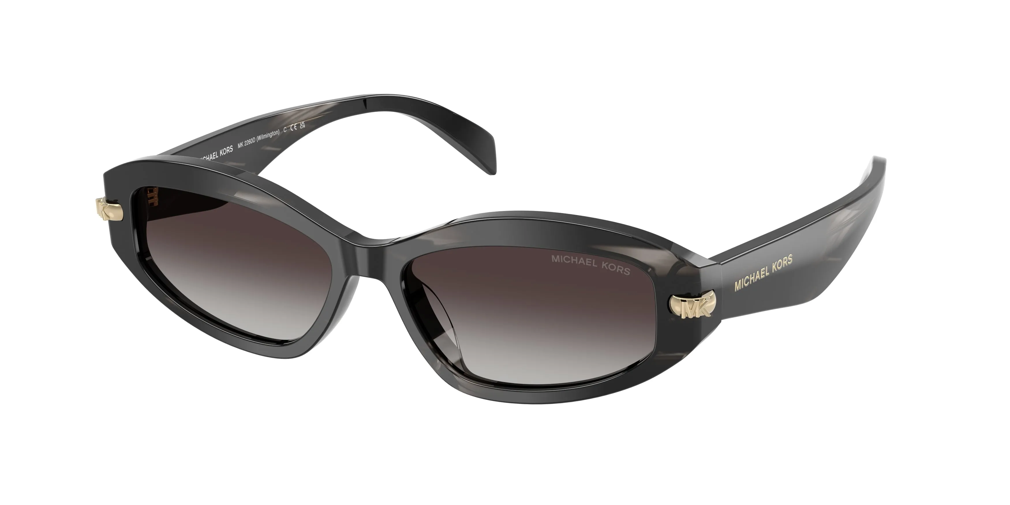 Michael Kors MK2260D WILMINGTON 40348G Occhiali da sole Acetato Nero Grigio Rotonda Normale Sfumato - immagine 1