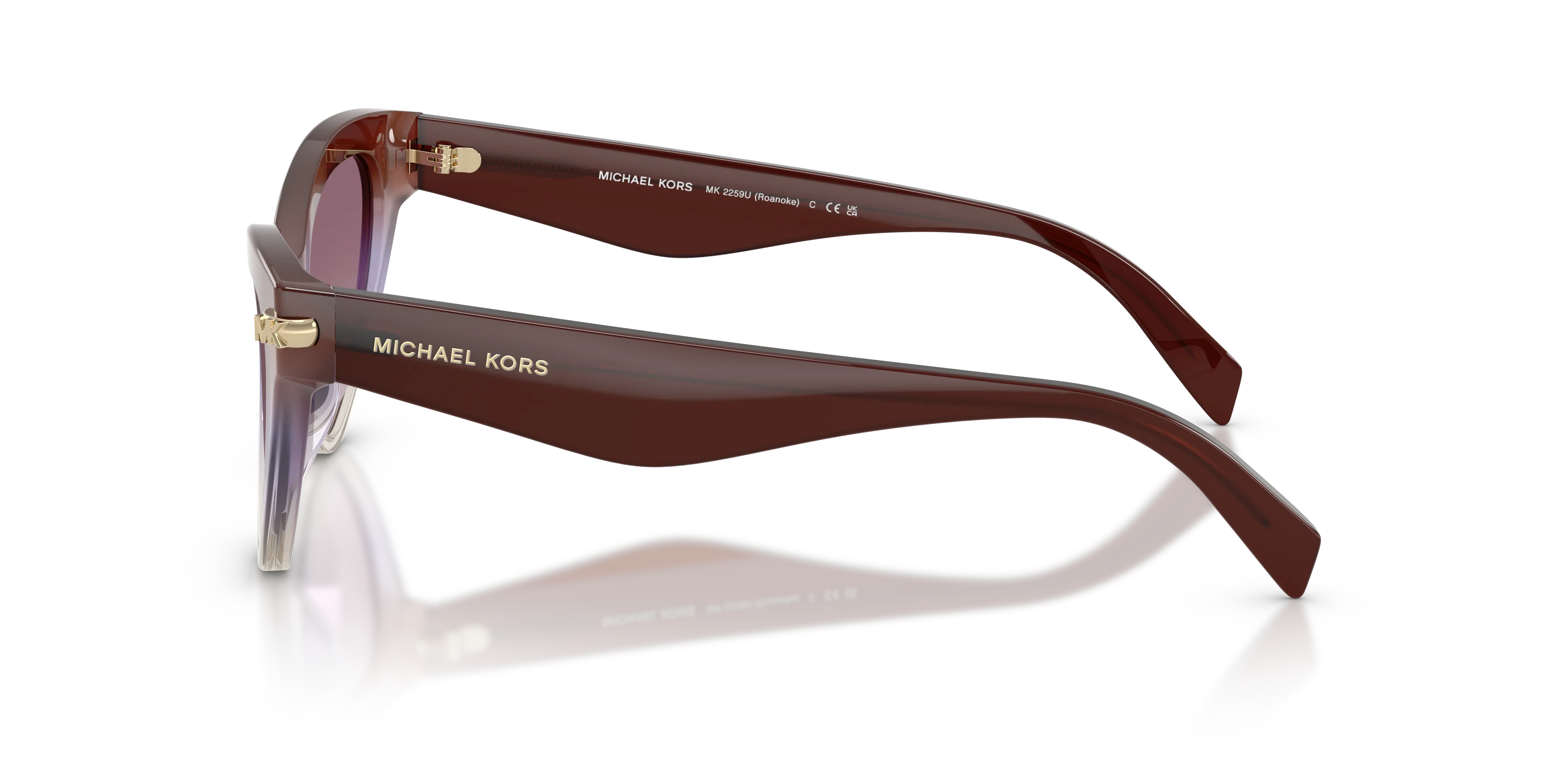 Michael Kors MK2259U ROANOKE 40366X Occhiali da sole Acetato Rosso Cat Eye Normale Sfumato - immagine 4