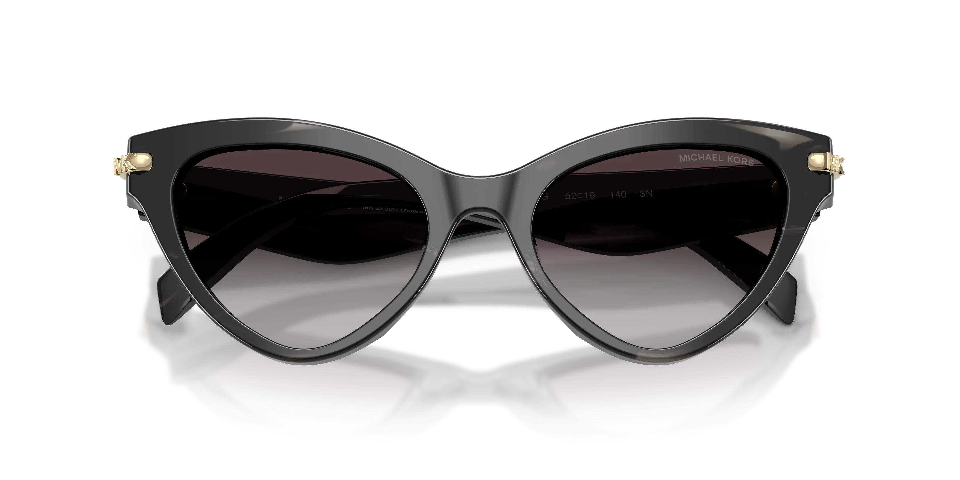 Michael Kors MK2259U ROANOKE 40348G Occhiali da sole Acetato Nero Grigio Cat Eye Normale Sfumato - immagine 2