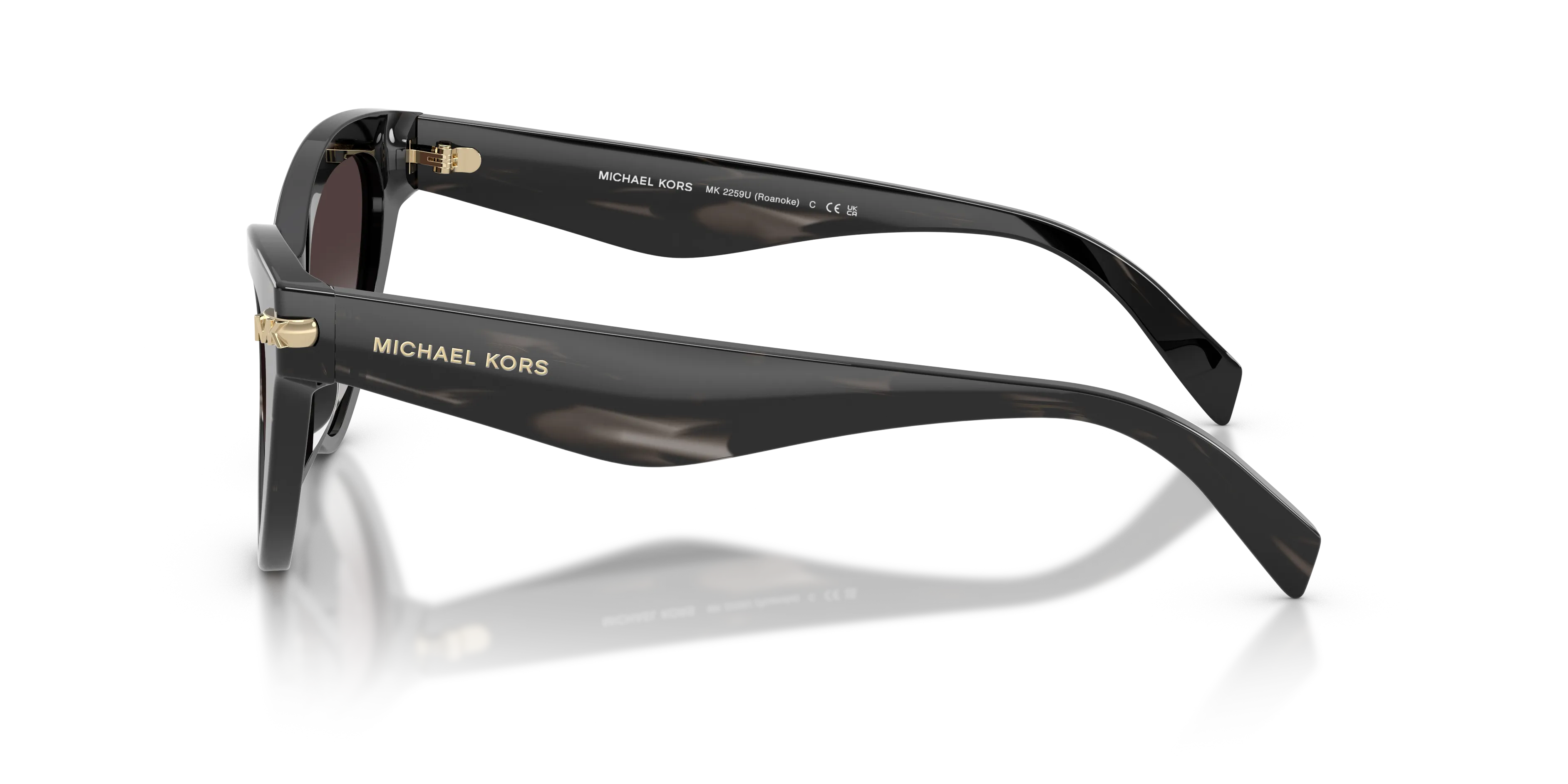Michael Kors MK2259U ROANOKE 40348G Occhiali da sole Acetato Nero Grigio Cat Eye Normale Sfumato - immagine 4