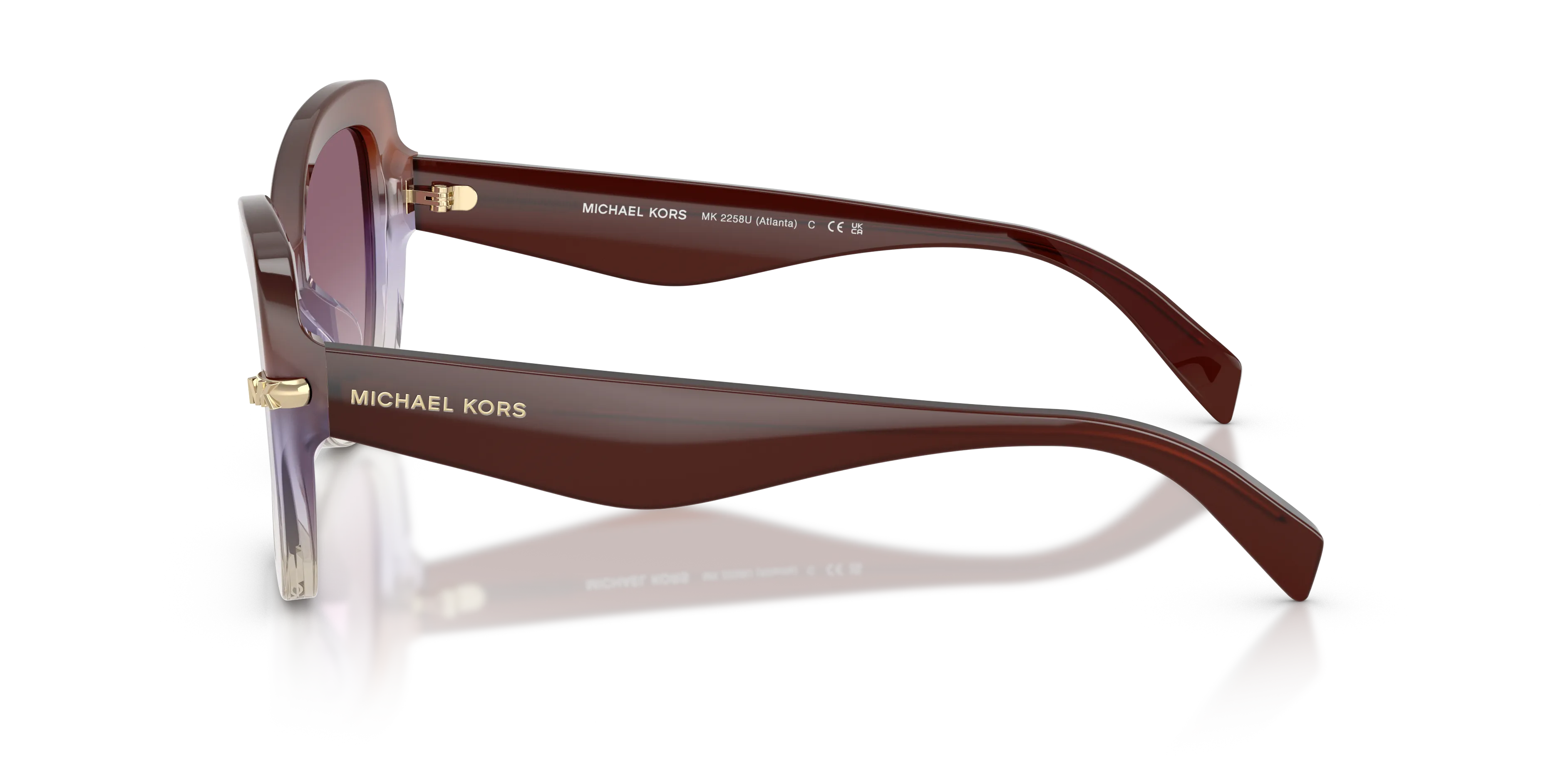 Michael Kors MK2258U ATLANTA 40366X Occhiali da sole Acetato Rosso Farfalla Normale Sfumato - immagine 4