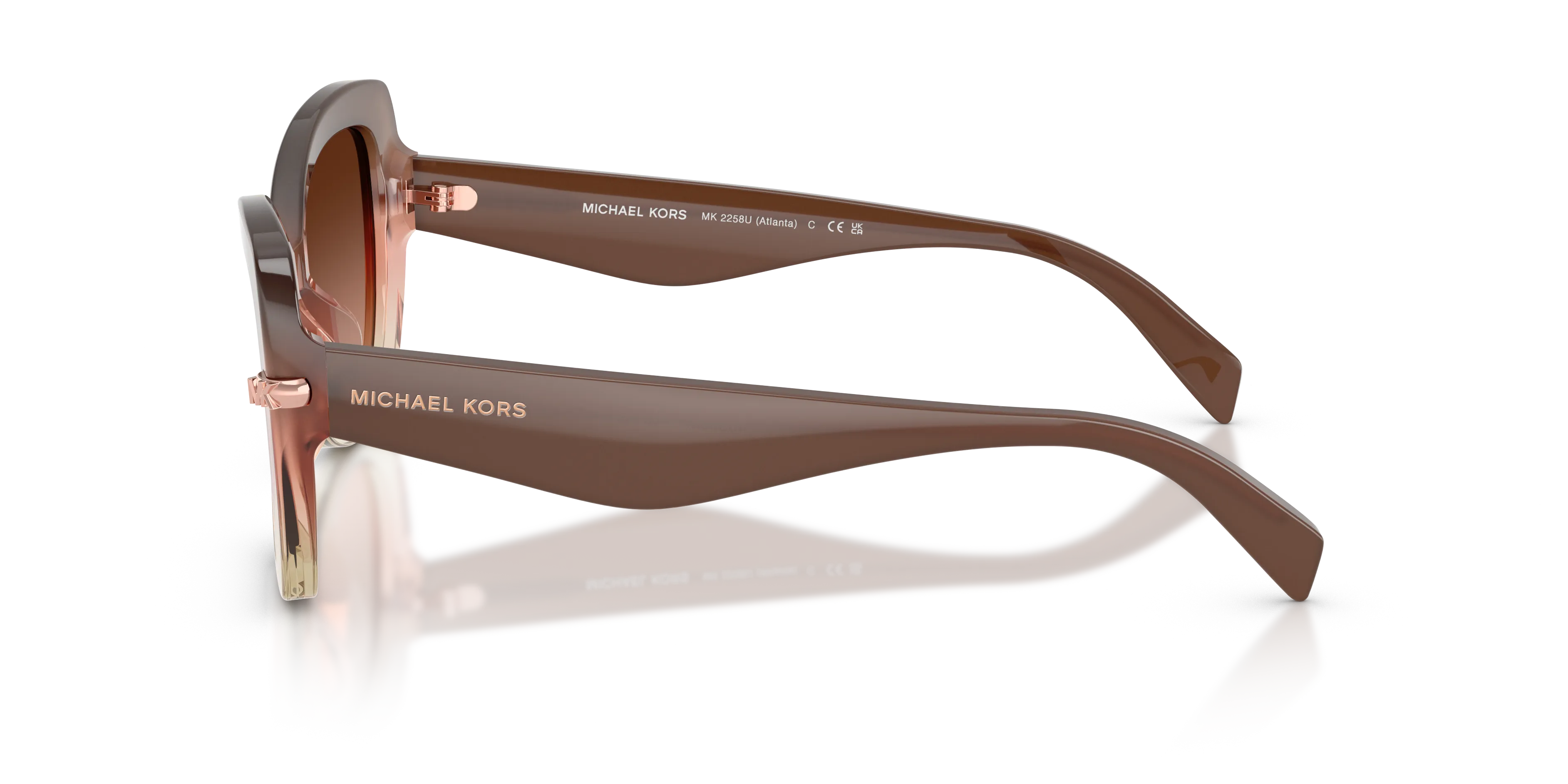 Michael Kors MK2258U ATLANTA 40355M Occhiali da sole Acetato Rosa Rosa Farfalla Normale Sfumato - immagine 4