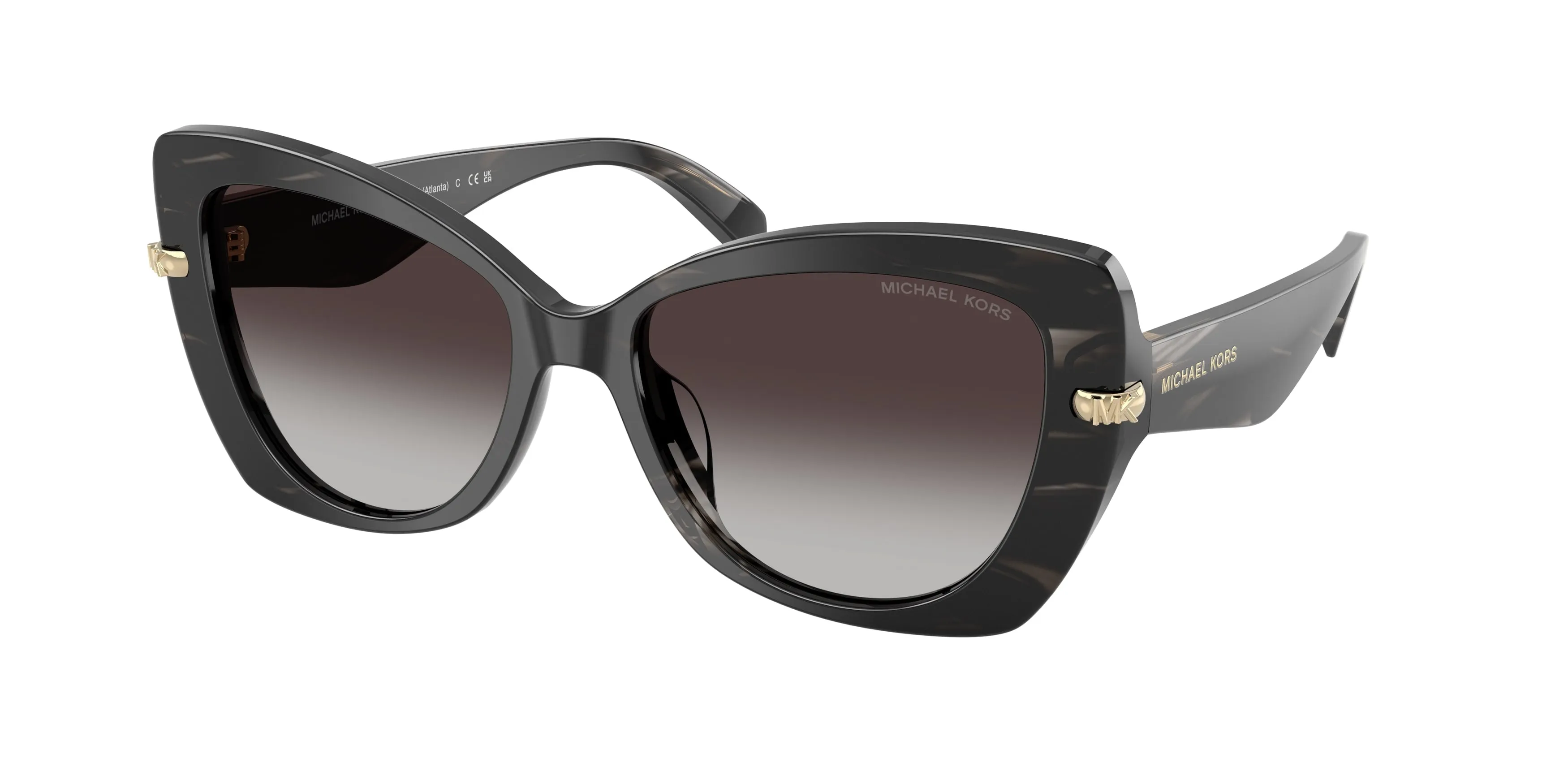 Michael Kors MK2258U ATLANTA 40348G Occhiali da sole Acetato Nero Grigio Farfalla Normale Sfumato - immagine 1