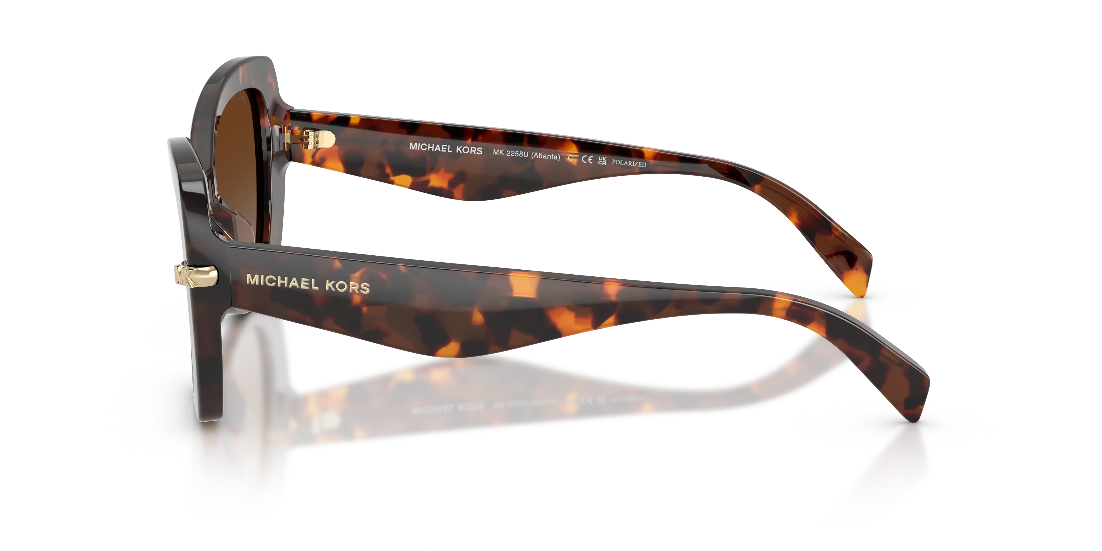 Michael Kors MK2258U ATLANTA 4031T5 Occhiali da sole Acetato Tartaruga Marrone Farfalla Polarizzata Sfumato - immagine 4