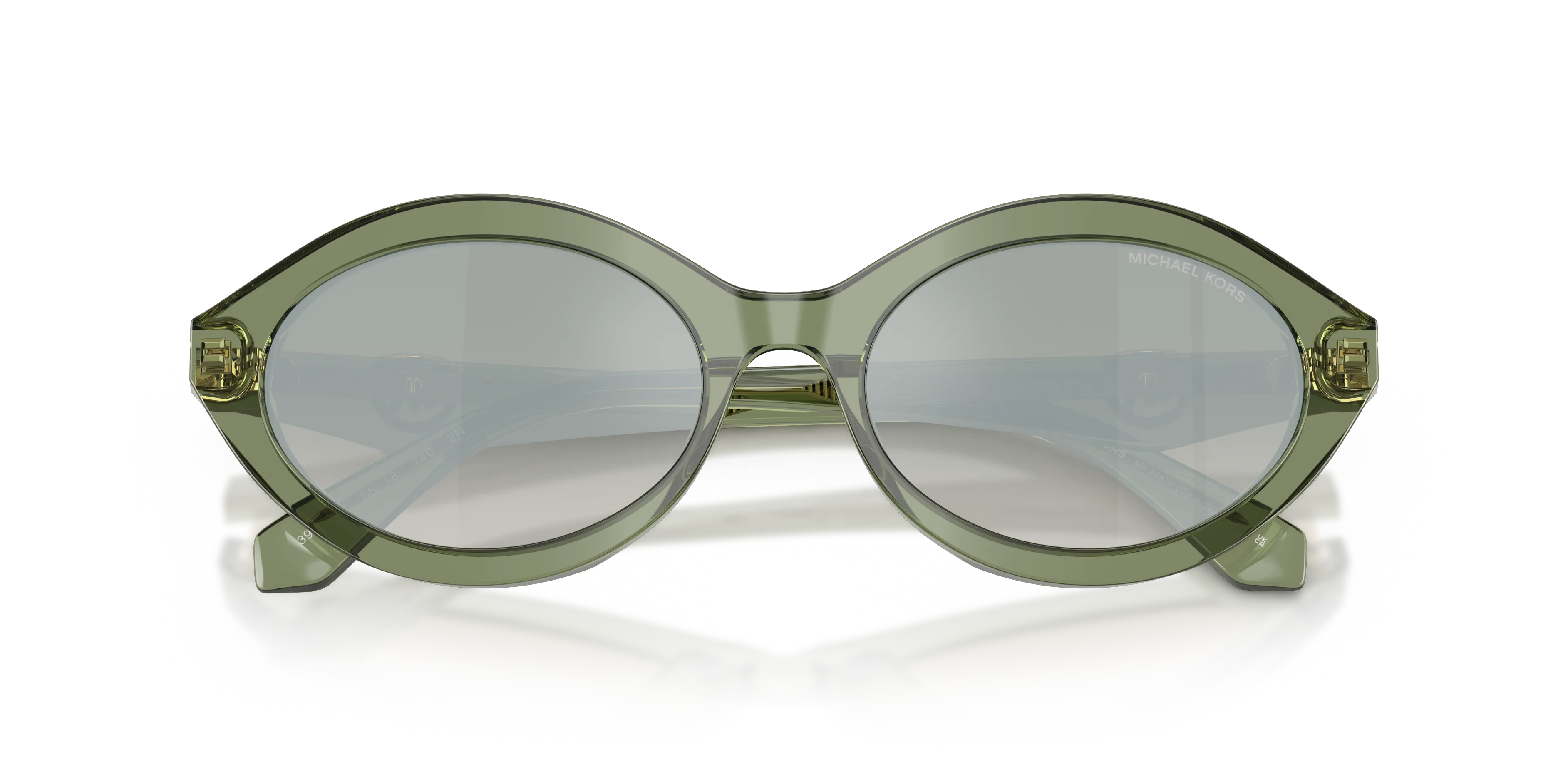 Michael Kors MK2257U CARLAZZO 3961W0 Occhiali da sole Acetato Verde Verde Rotonda Normale Specchiato - immagine 2