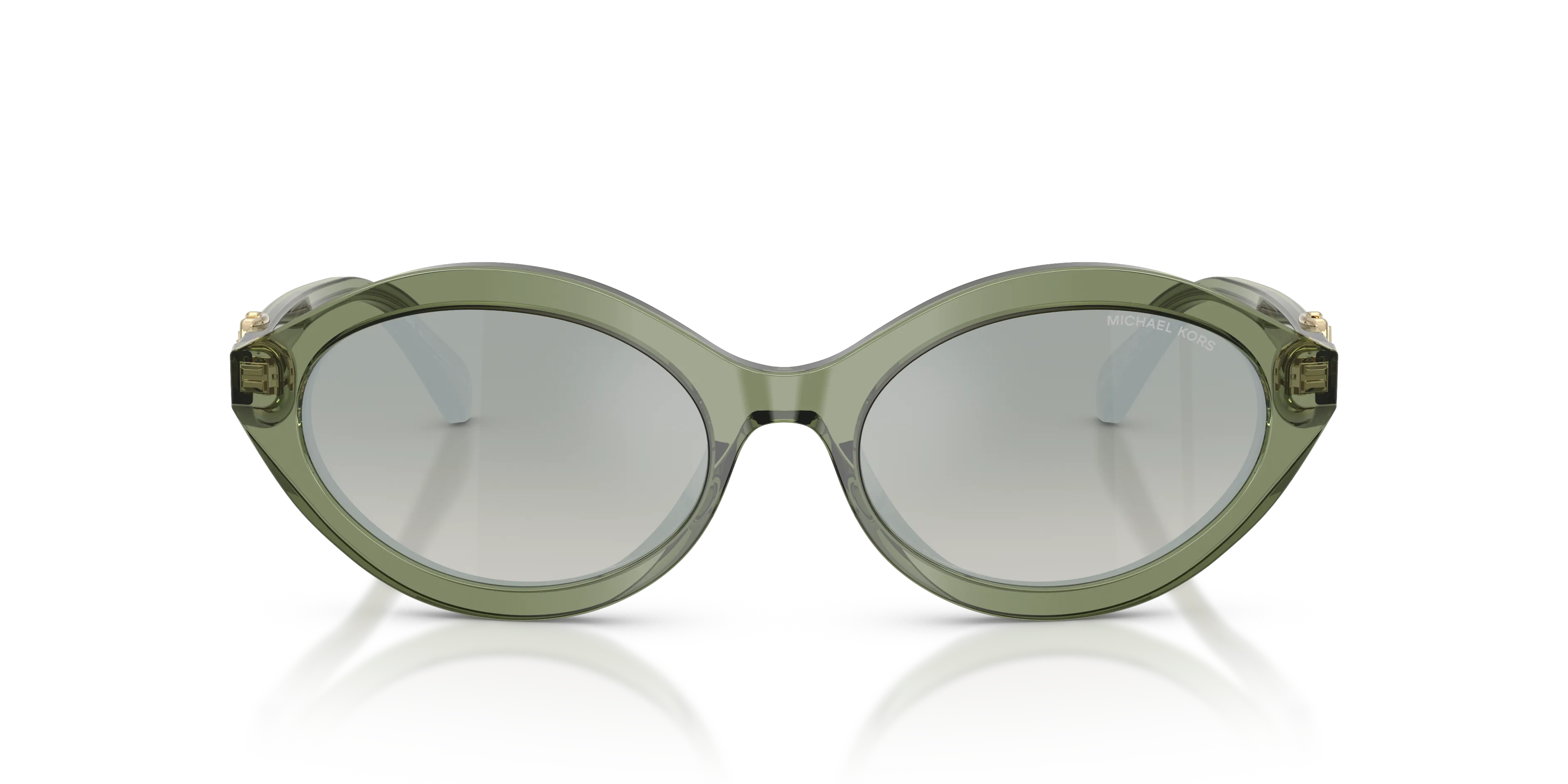 Michael Kors MK2257U CARLAZZO 3961W0 Occhiali da sole Acetato Verde Verde Rotonda Normale Specchiato - immagine 3