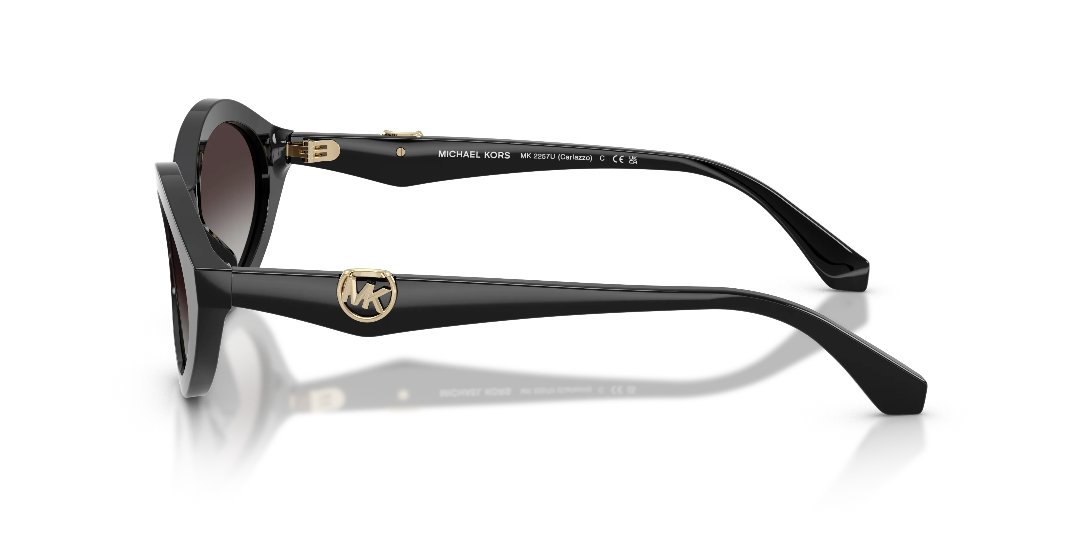 Michael Kors MK2257U CARLAZZO 30058G Occhiali da sole Acetato Nero Grigio Rotonda Normale Sfumato - immagine 4