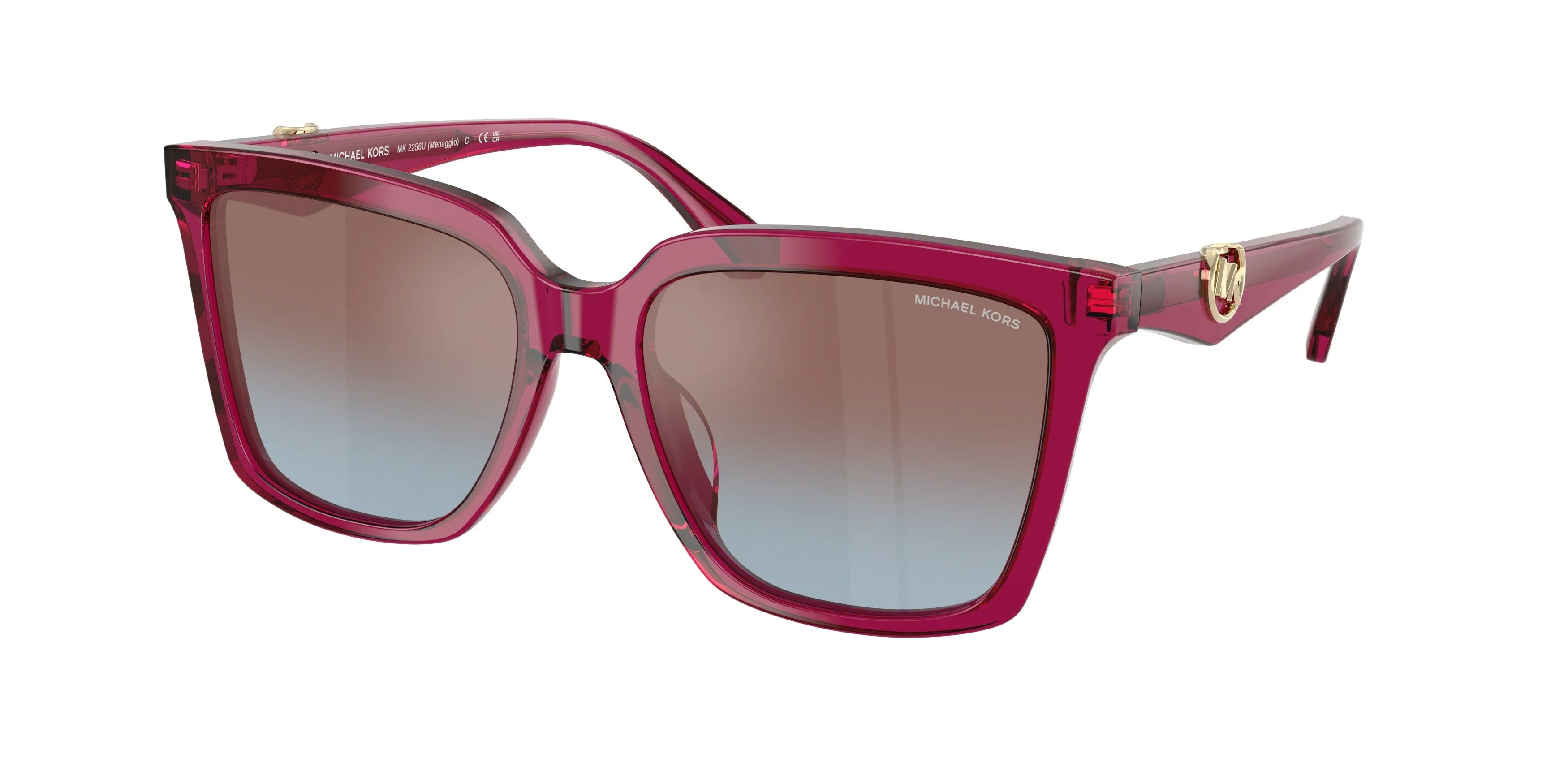 Michael Kors MK2256U MENAGGIO 4032H7 Occhiali da sole Acetato Viola Viola Squadrata Normale Sfumato - immagine 1