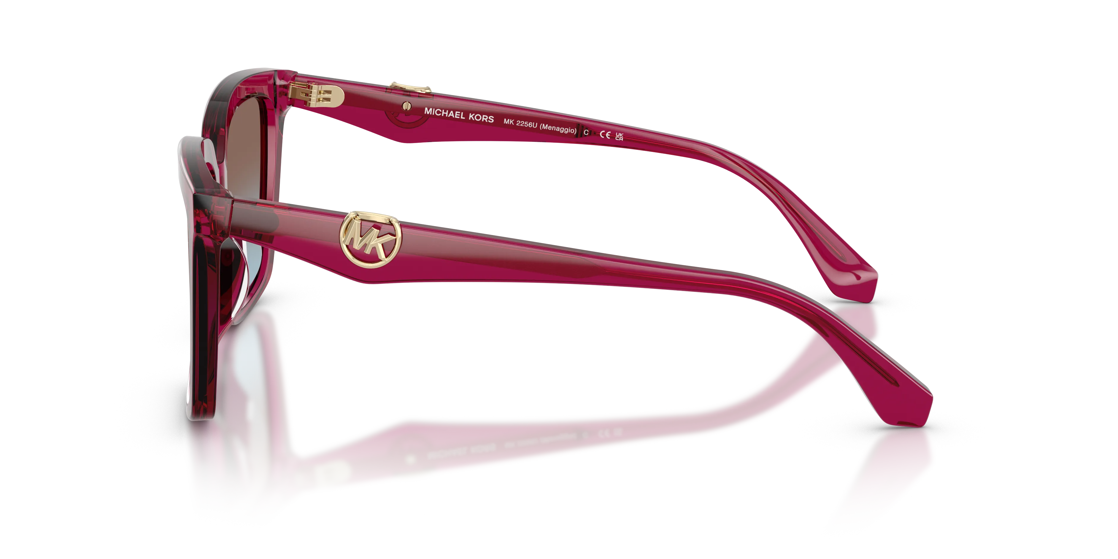 Michael Kors MK2256U MENAGGIO 4032H7 Occhiali da sole Acetato Viola Viola Squadrata Normale Sfumato - immagine 4