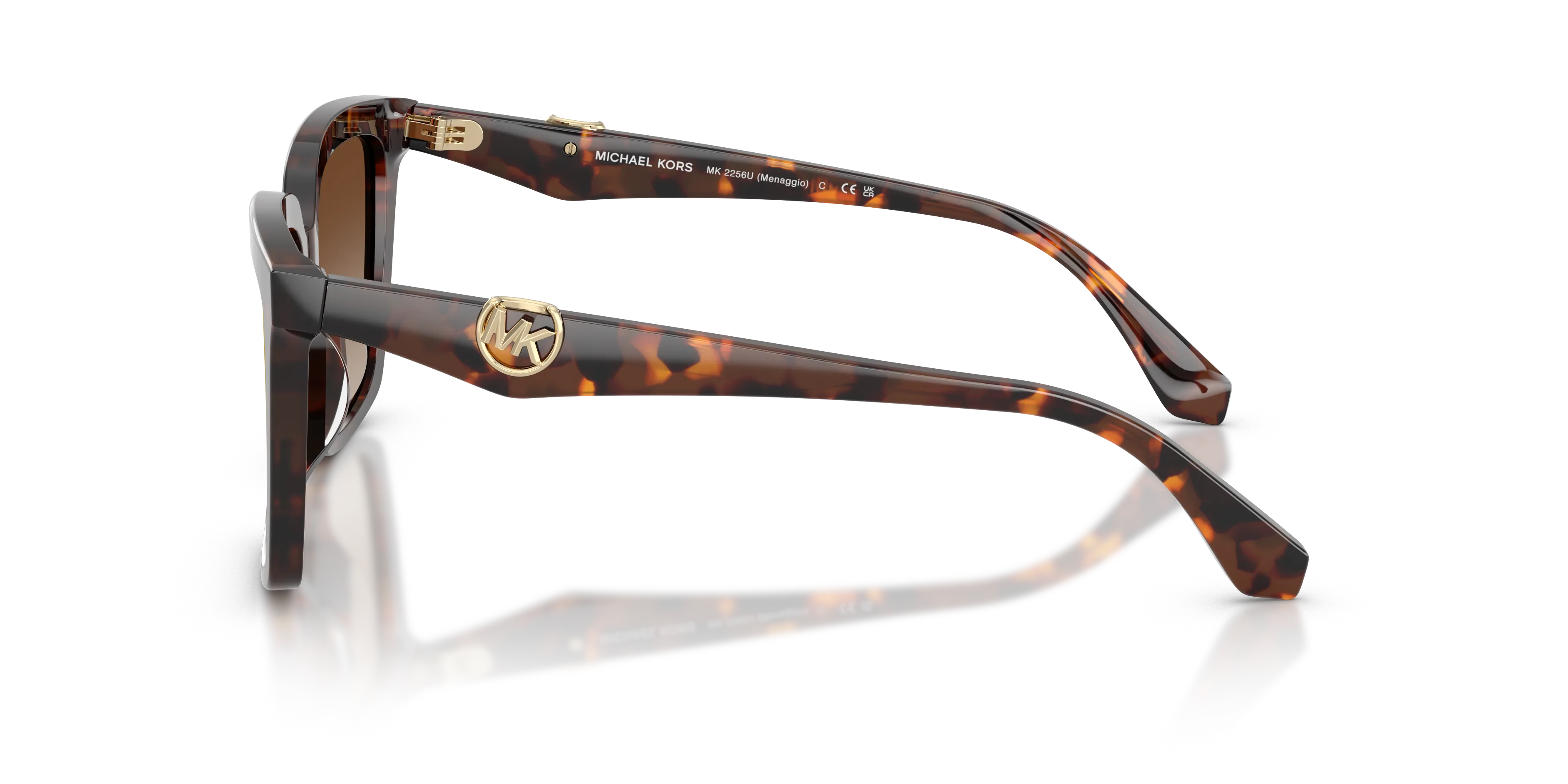 Michael Kors MK2256U MENAGGIO 4031AO Occhiali da sole Acetato Tartaruga Marrone Squadrata Normale Sfumato - immagine 4