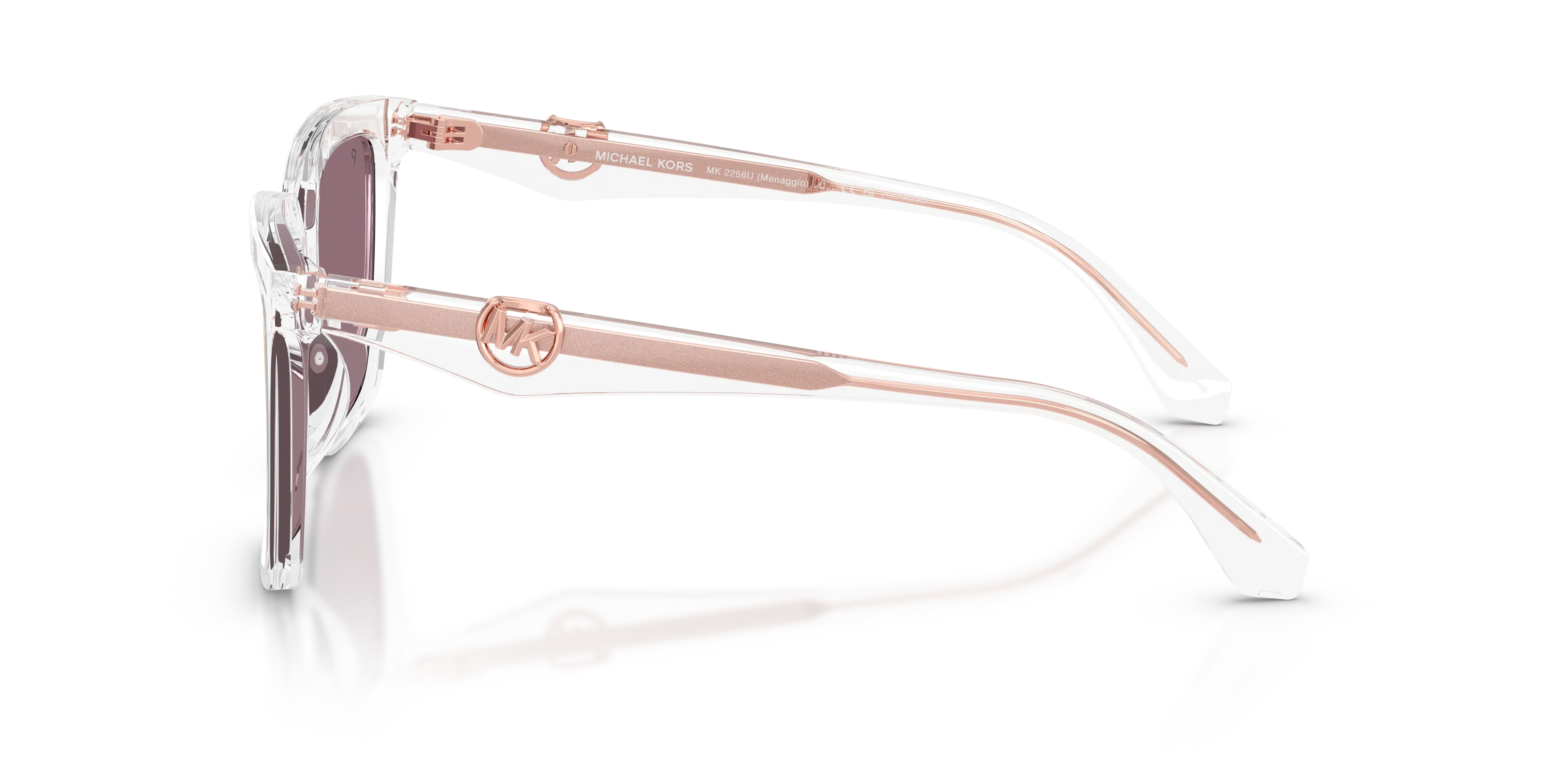 Michael Kors MK2256U MENAGGIO 3015N0 Occhiali da sole Acetato Trasparente Oro Squadrata Polarizzata Specchiato - immagine 4