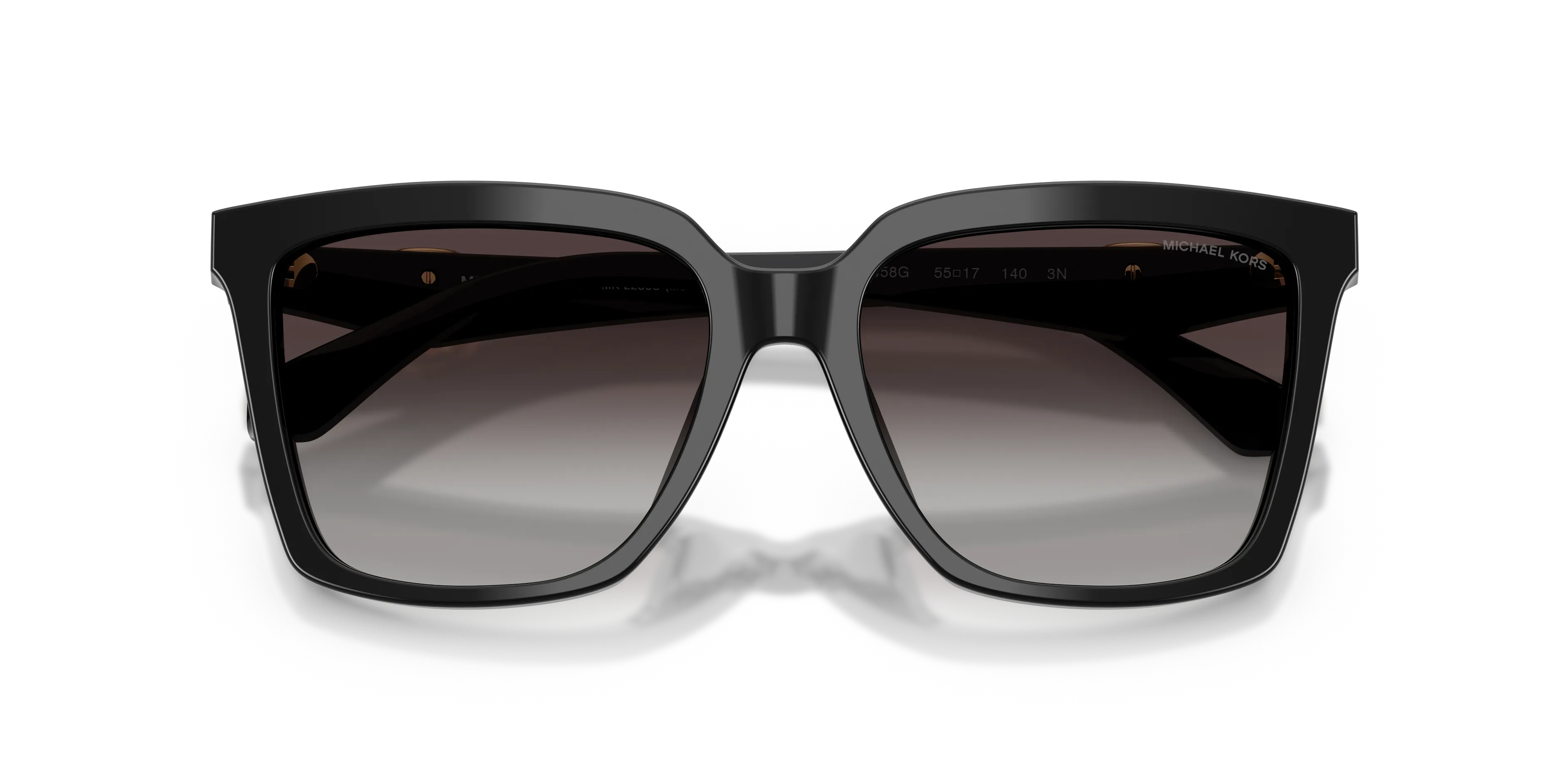 Michael Kors MK2256U MENAGGIO 30058G Occhiali da sole Acetato Nero Grigio Squadrata Normale Sfumato - immagine 2