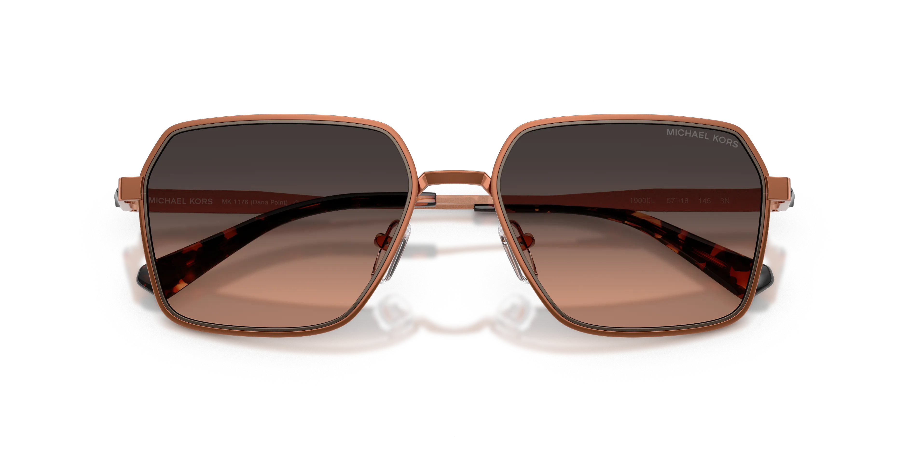 Michael Kors MK1176 DANA POINT 19000L Occhiali da sole Metallo Bronzo Marrone Squadrata Normale Sfumato - immagine 2