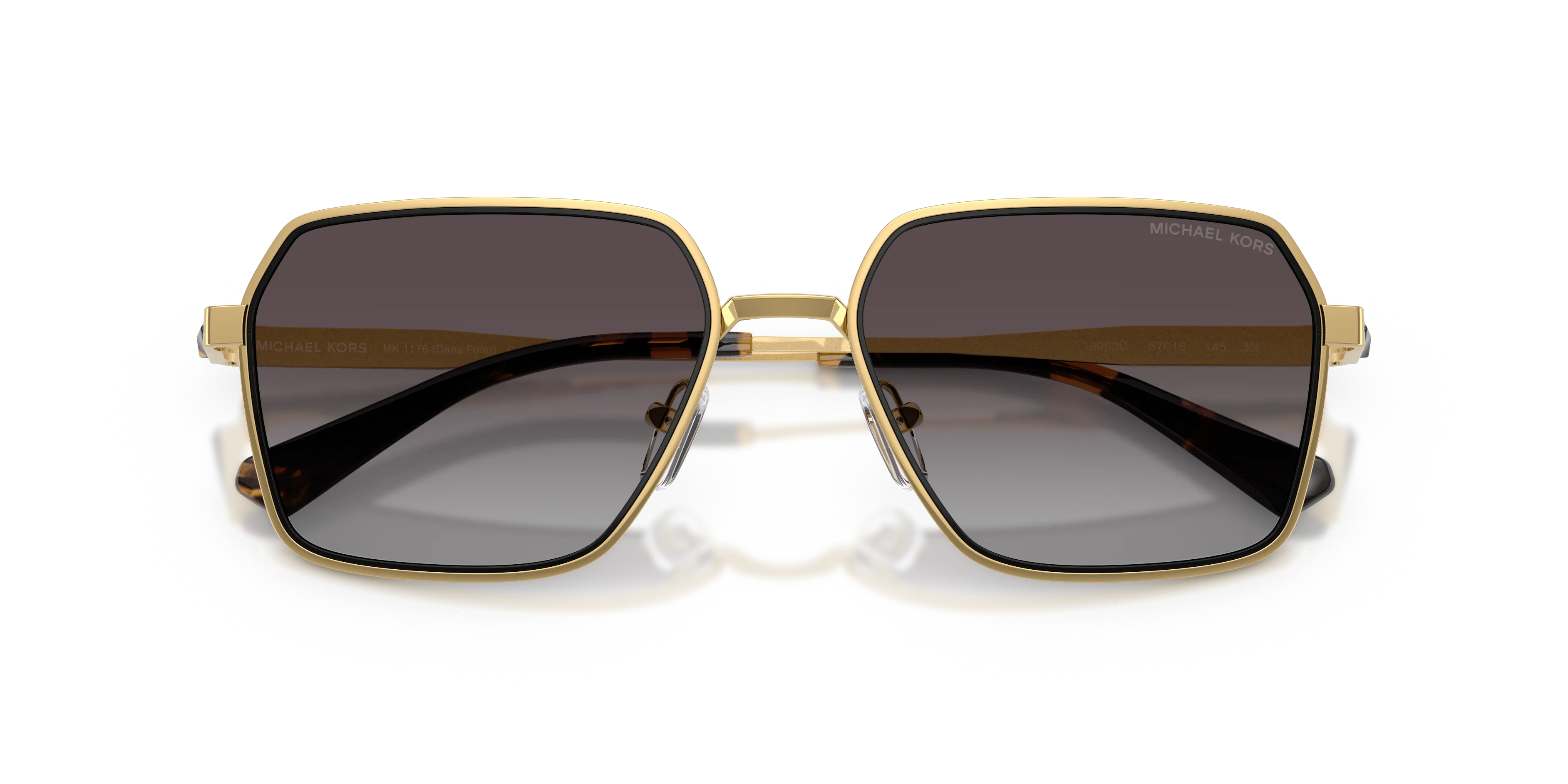 Michael Kors MK1176 DANA POINT 18963C Occhiali da sole Metallo Oro Grigio Squadrata Normale Sfumato - immagine 2