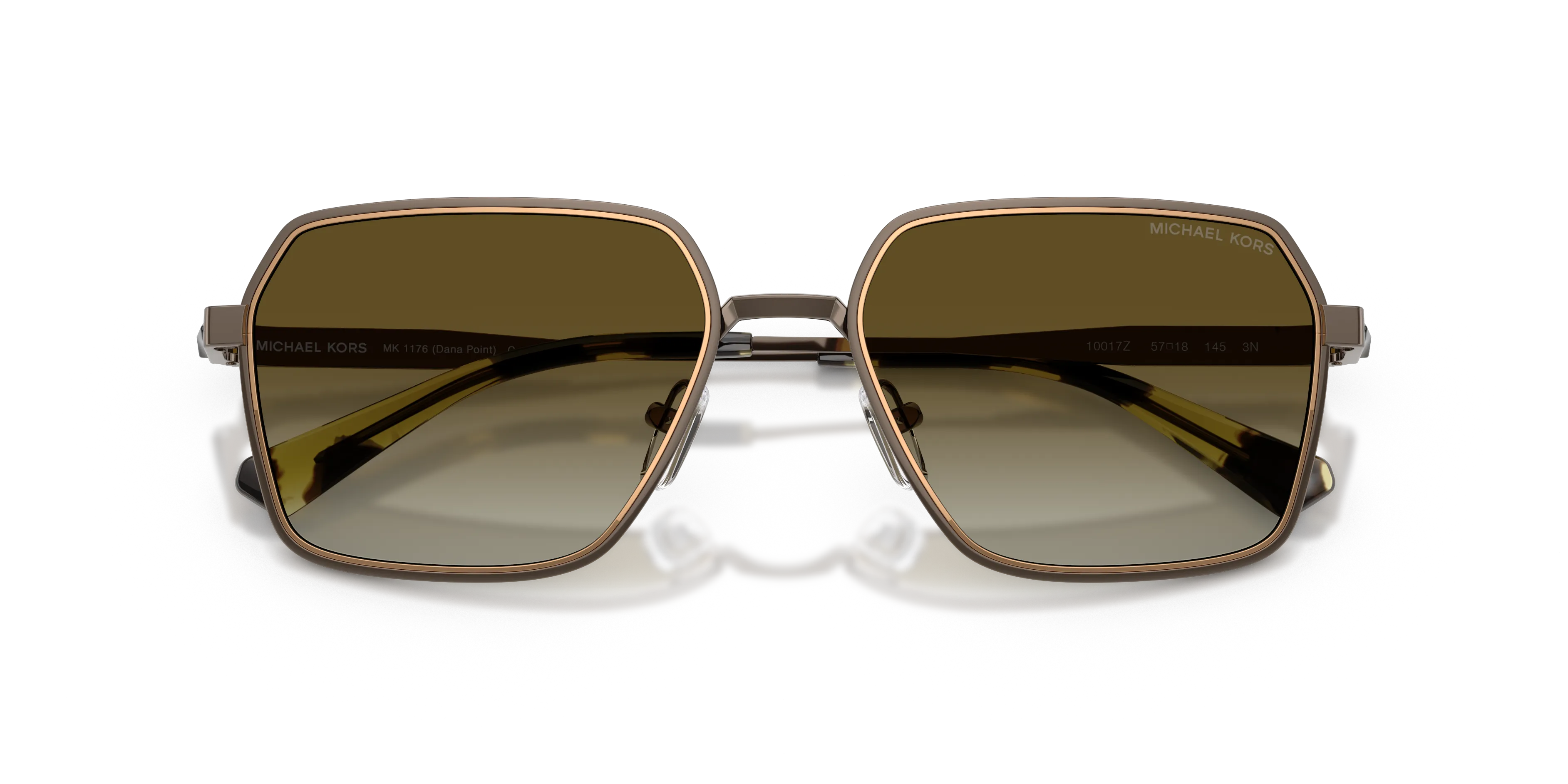 Michael Kors MK1176 DANA POINT 10017Z Occhiali da sole Metallo Grigio Verde Squadrata Normale Sfumato - immagine 2