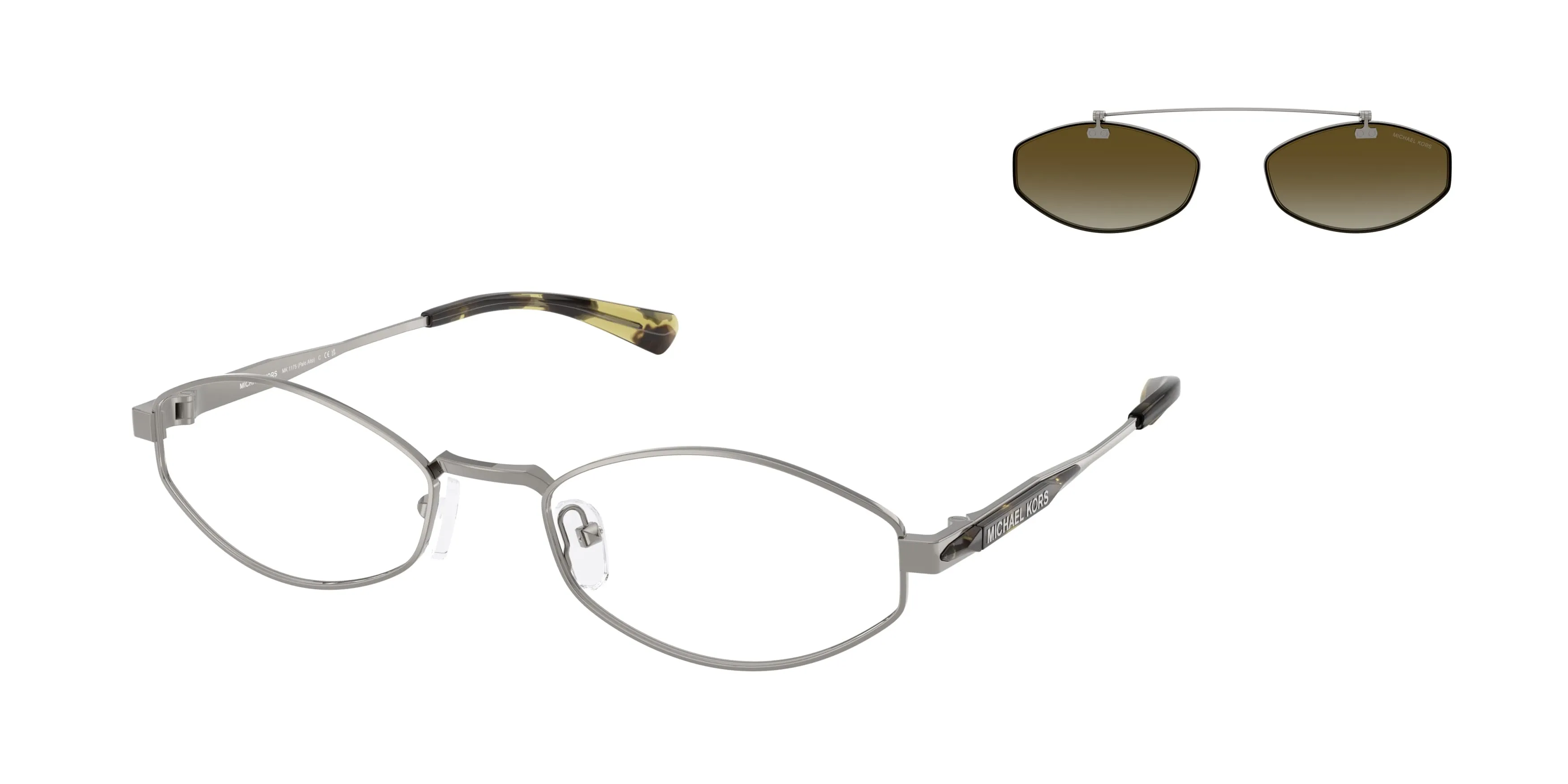 Michael Kors MK1175 PALO ALTO 19067Z Occhiali da sole Metallo Grigio Rotonda Normale Sfumato - immagine 1