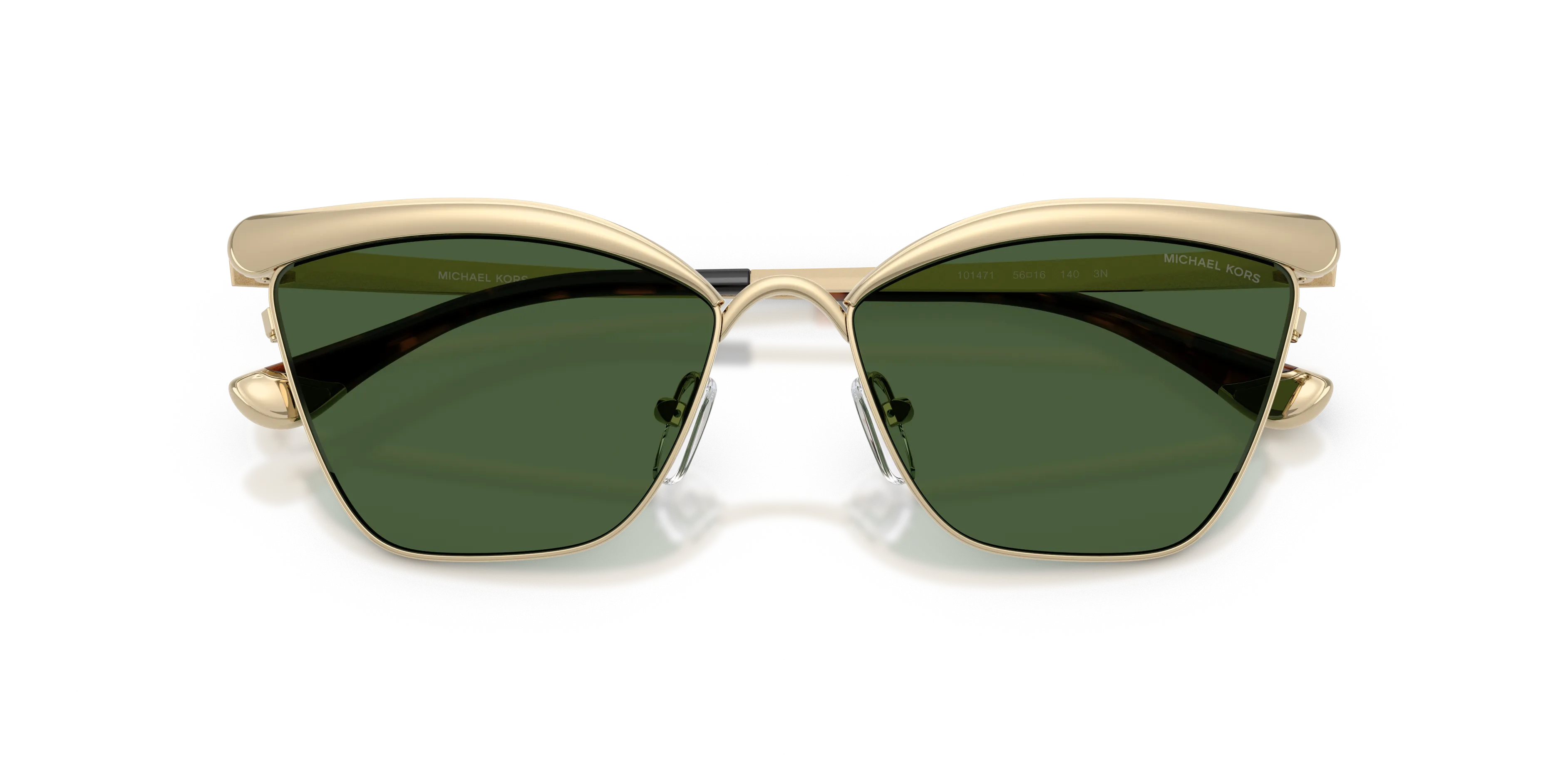 Michael Kors MK1174 SCOTTSDALE 101471 Occhiali da sole Metallo Oro Verde Cat Eye Normale - immagine 2