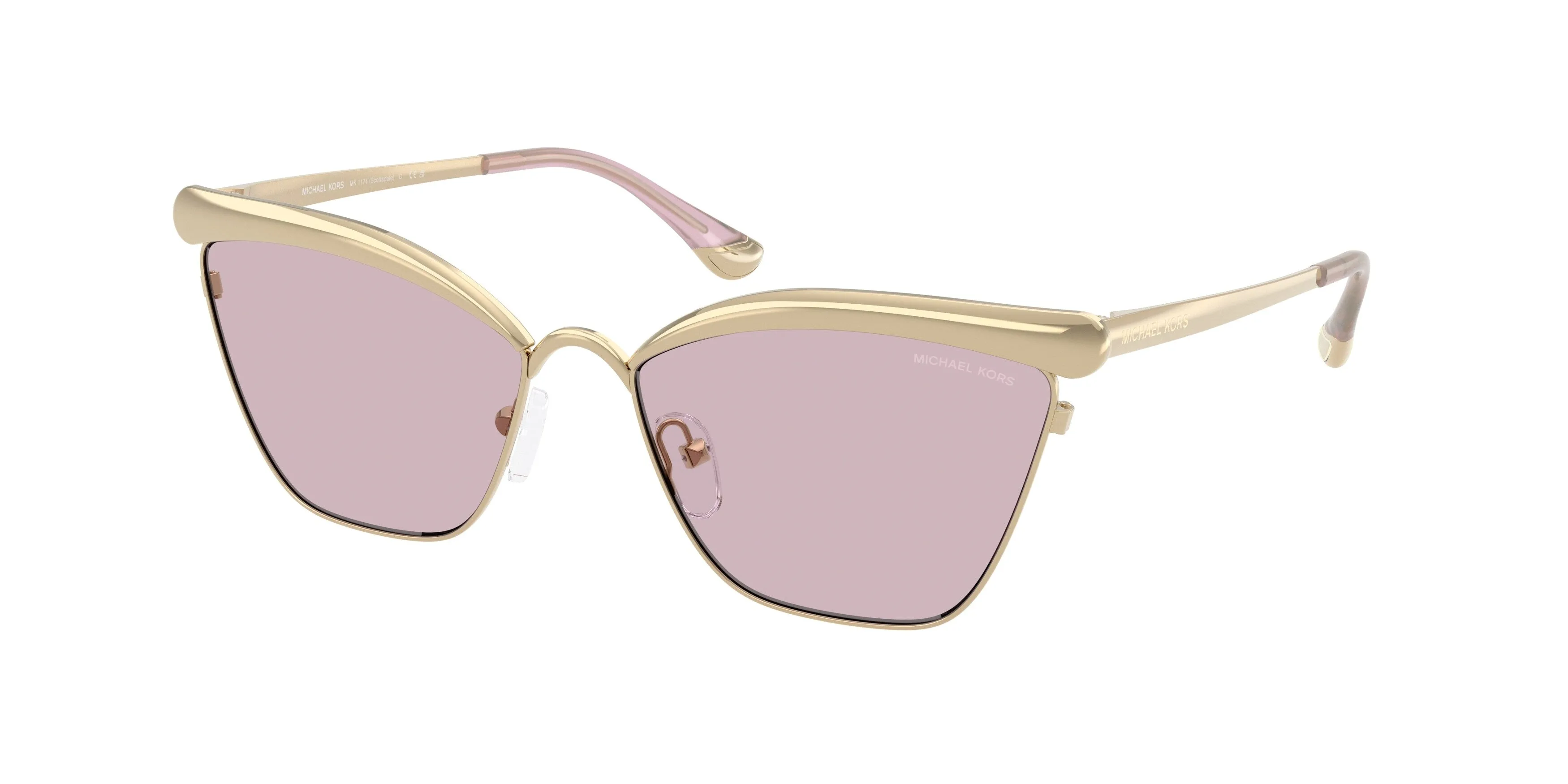 Michael Kors MK1174 SCOTTSDALE 101469 Occhiali da sole Metallo Oro Viola Cat Eye Normale - immagine 1