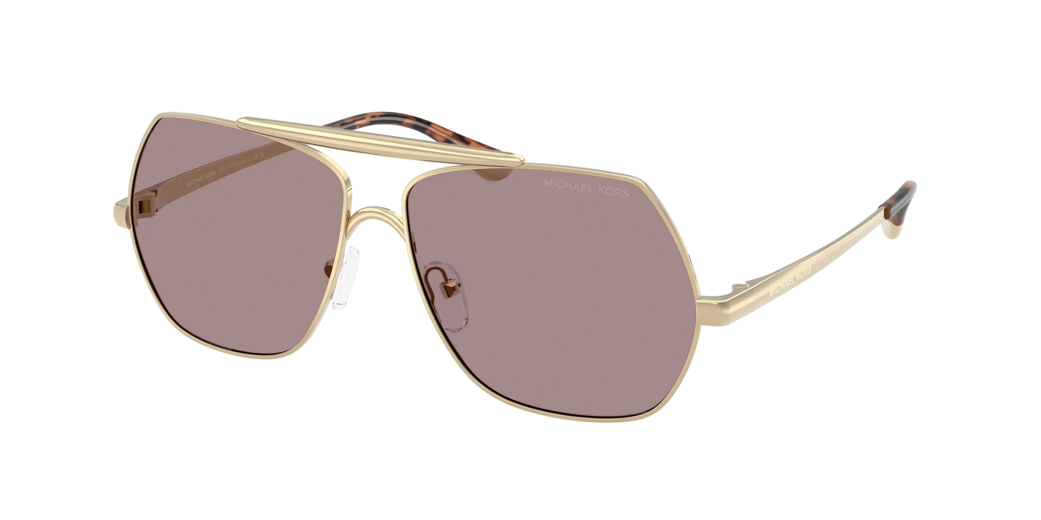 Michael Kors MK1173 DENVER 1014LA Occhiali da sole Metallo Oro Viola Pilot Normale - immagine 1