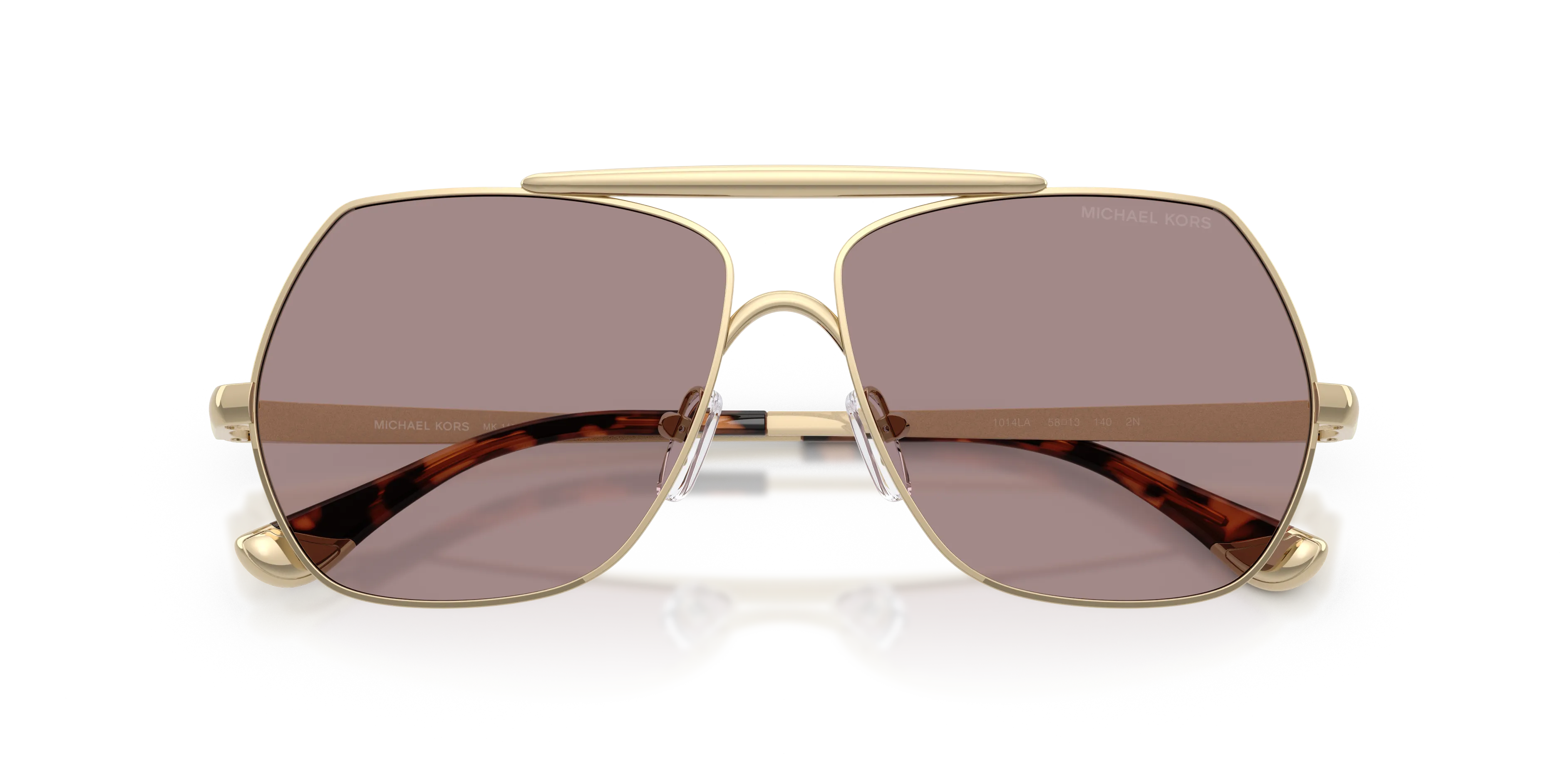 Michael Kors MK1173 DENVER 1014LA Occhiali da sole Metallo Oro Viola Pilot Normale - immagine 2