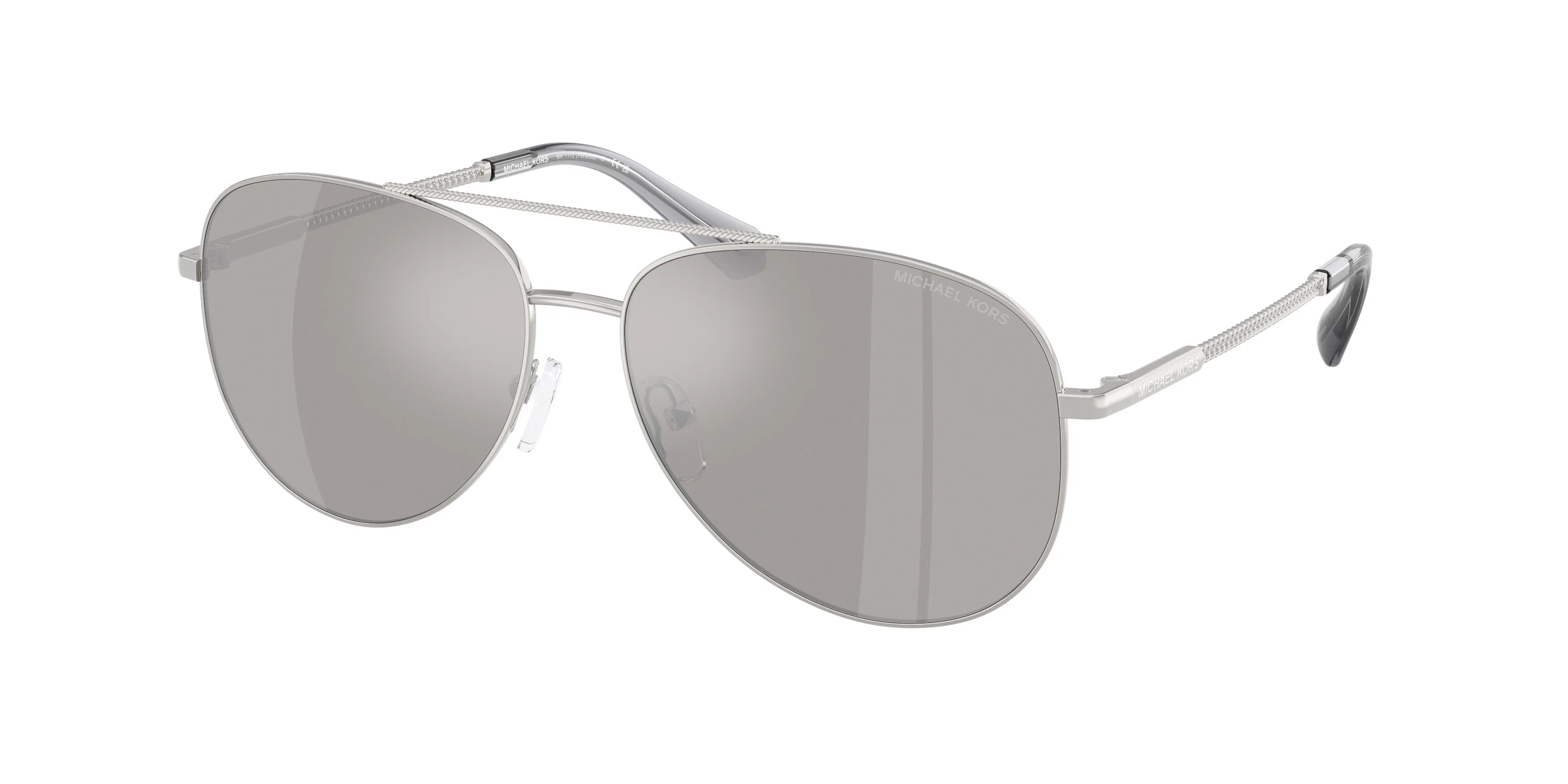 Michael Kors MK1172 PERLEDO 18936G Occhiali da sole Metallo Argento Argento Pilot Specchiate - immagine 1