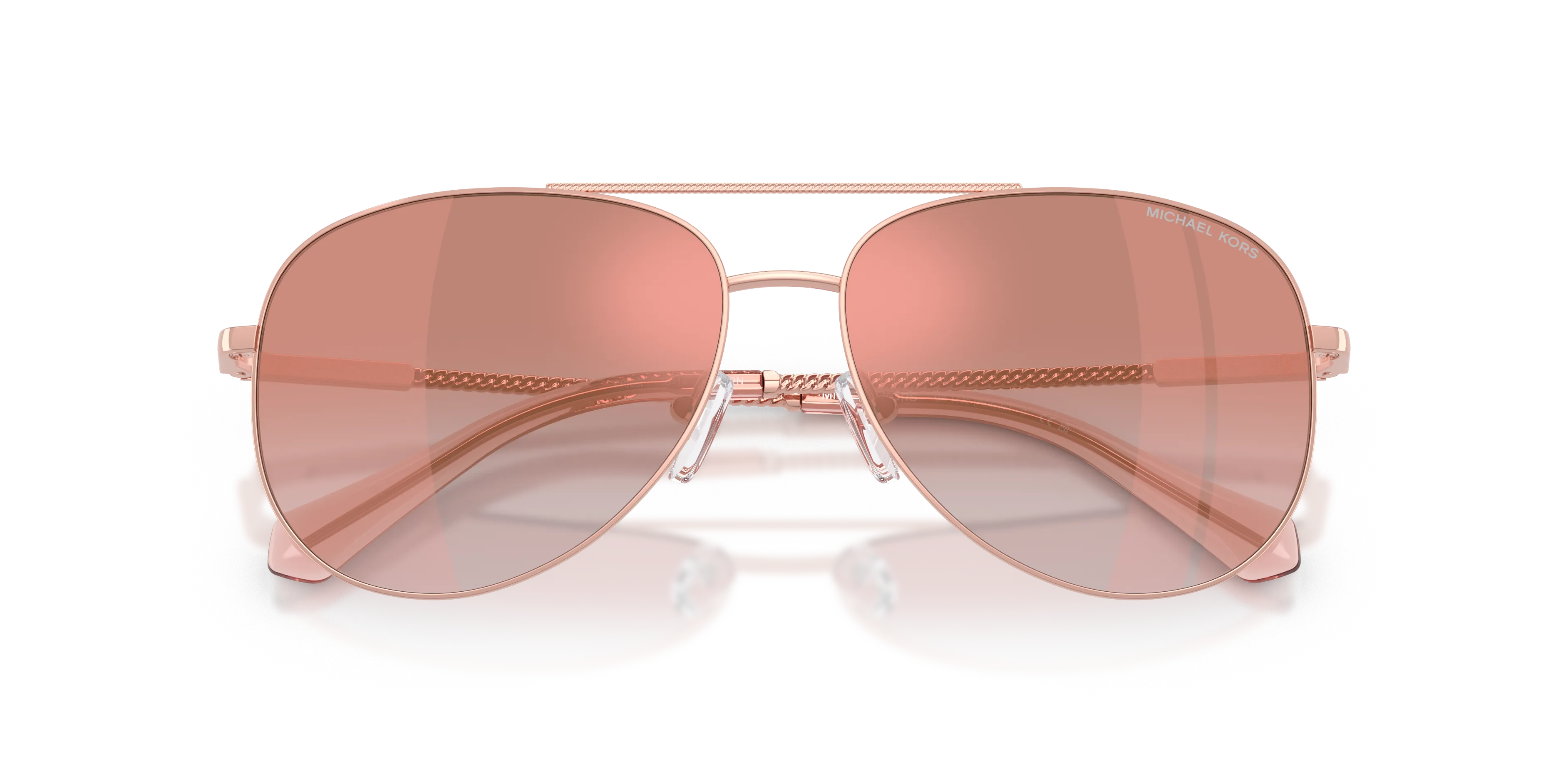Michael Kors MK1172 PERLEDO 11086F Occhiali da sole Metallo Oro Rosa Pilot Normale Sfumato - immagine 2