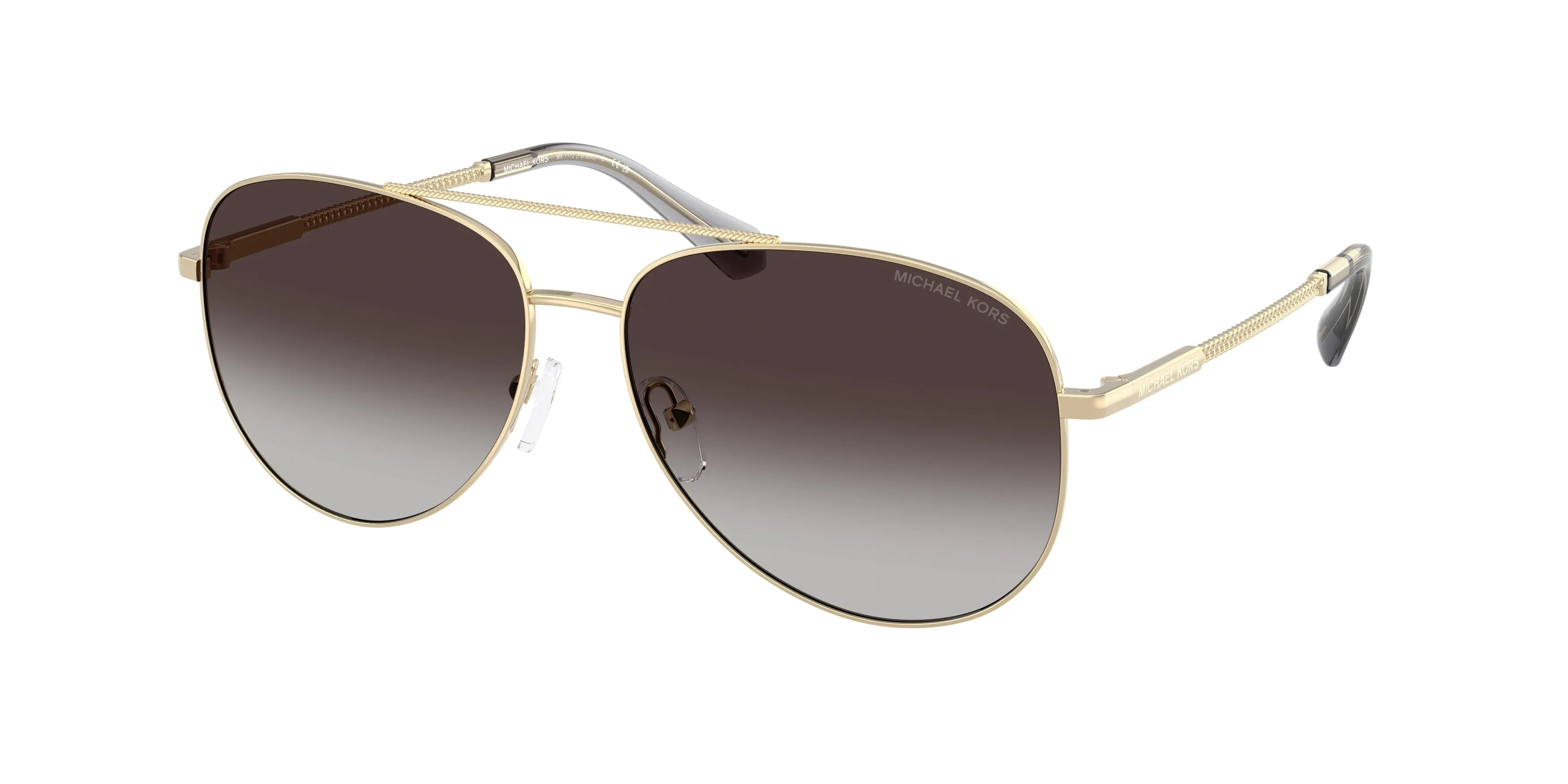 Michael Kors MK1172 PERLEDO 10148G Occhiali da sole Metallo Oro Grigio Pilot Normale Sfumato - immagine 1
