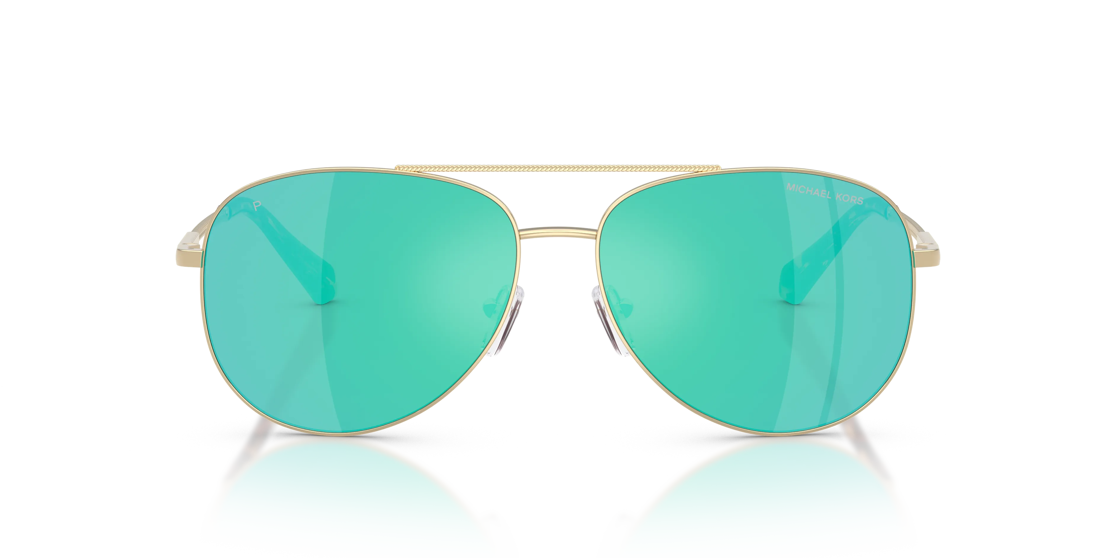 Michael Kors MK1172 PERLEDO 101425 Occhiali da sole Metallo Oro Blu Pilot Polarizzata - immagine 3