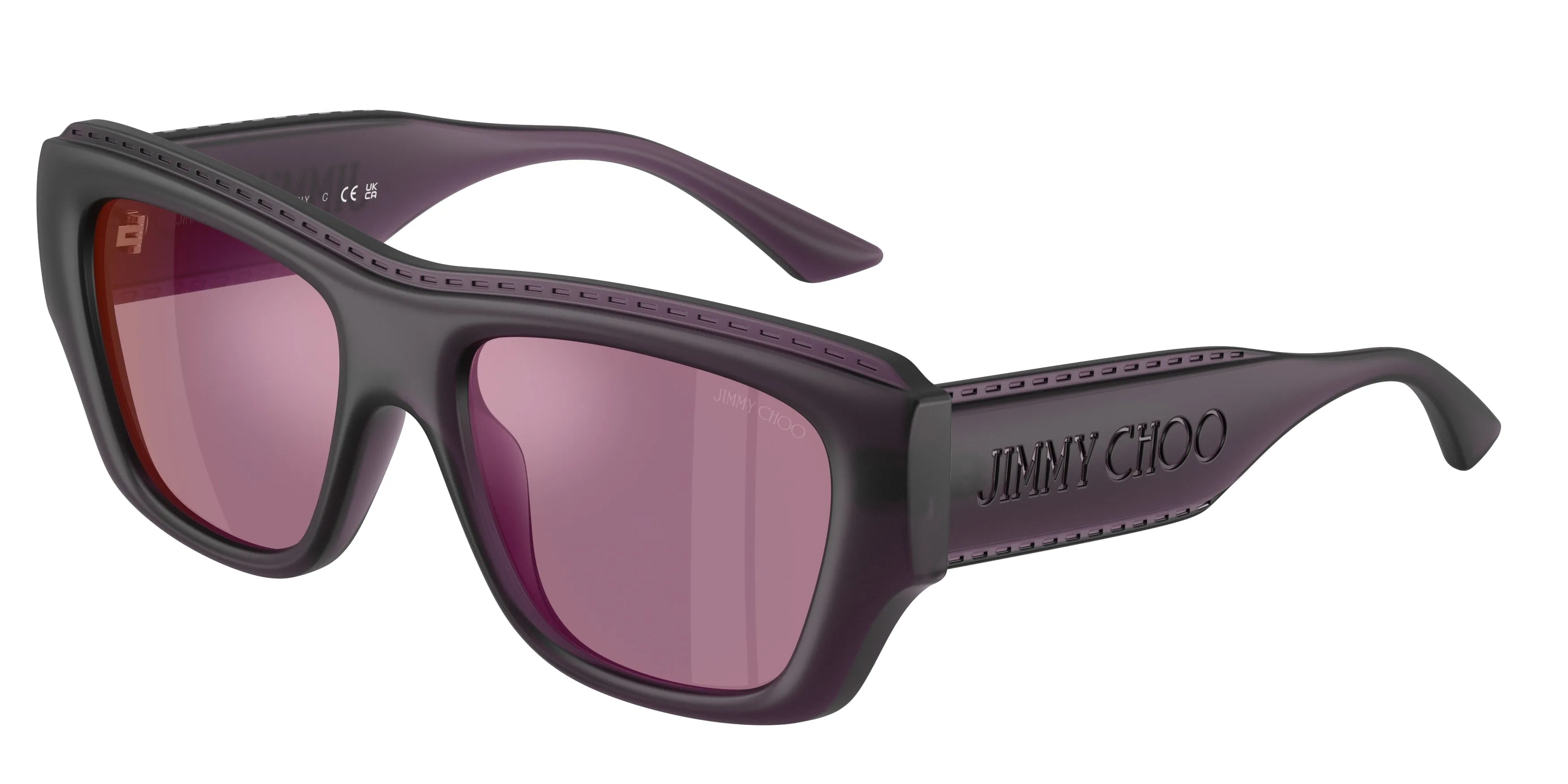 Jimmy Choo JC6003U 5092LB Occhiali da sole Iniettato Viola Viola Squadrata Specchiate - immagine 1